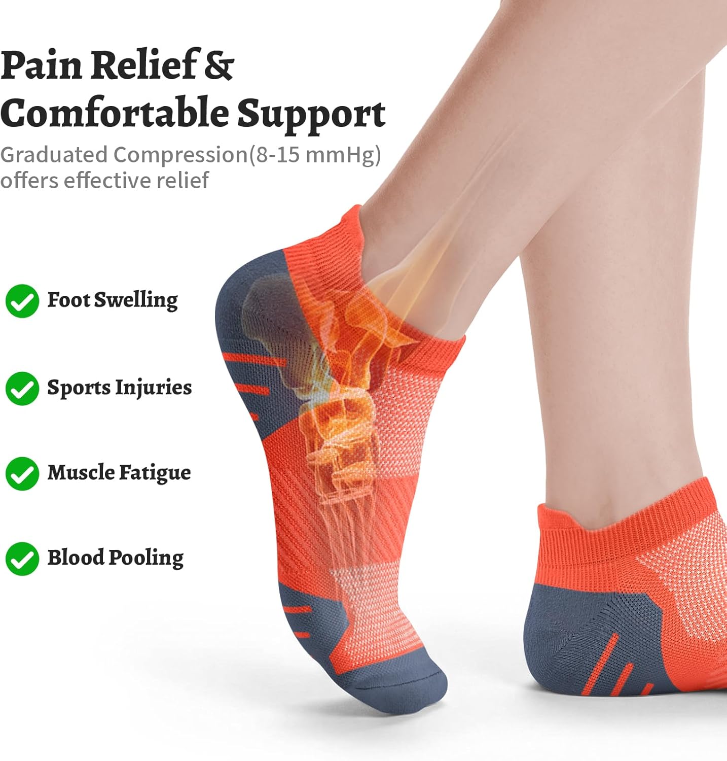 Thumbnail 2 de PAPLUS 6-Pair Ankle Compression Socks for Women