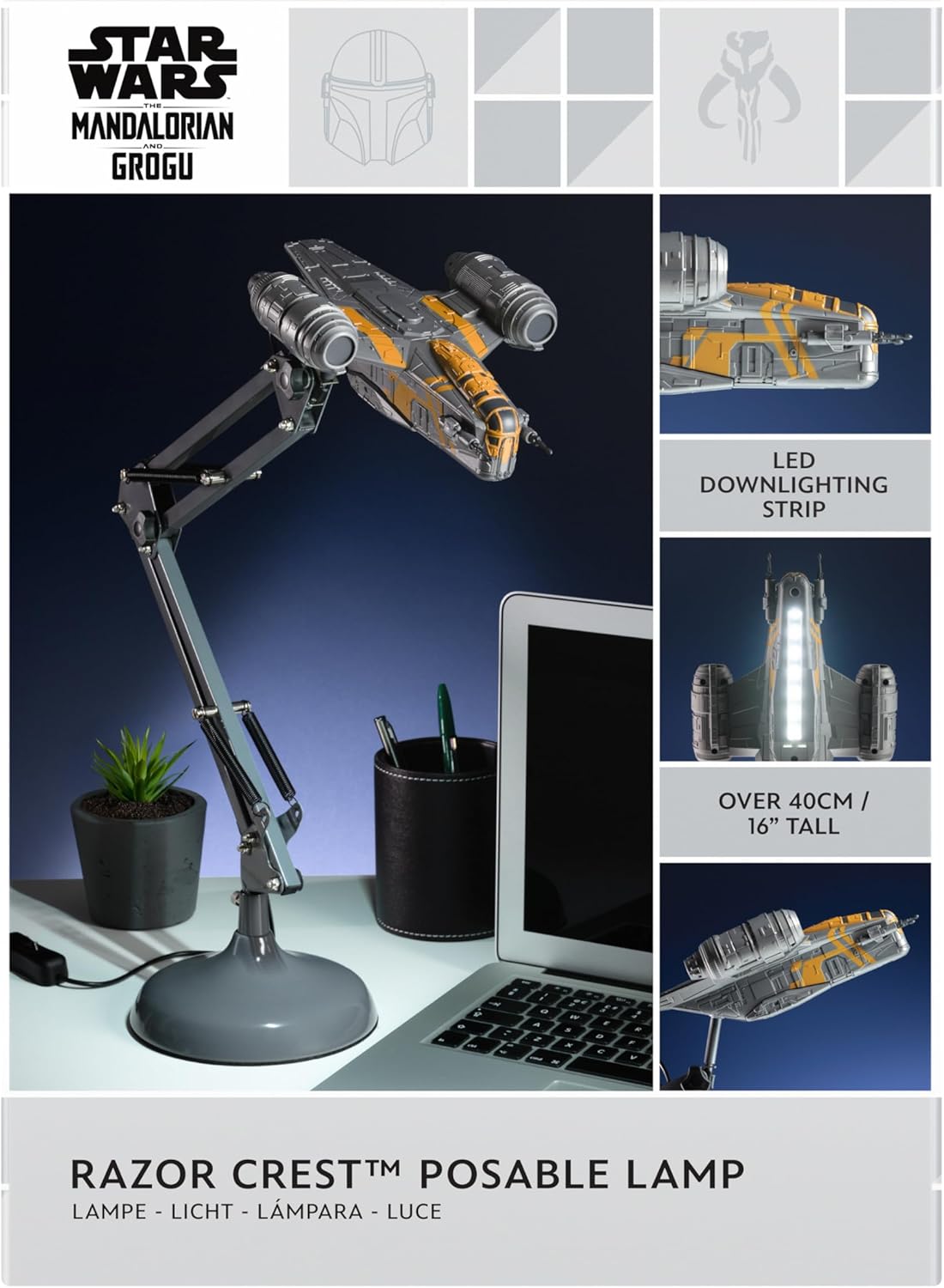 Detalle de Paladone Razor Crest Posable Desk Light | Officially Licensed Star Wars