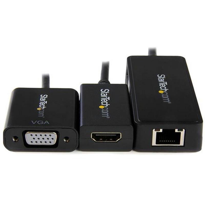 Detalle 1 de Juego de Adaptadores StarTech para Surface Pro 4/3/2: Mini DisplayPort a HDMI y VGA, USB 3.0 y Ethernet