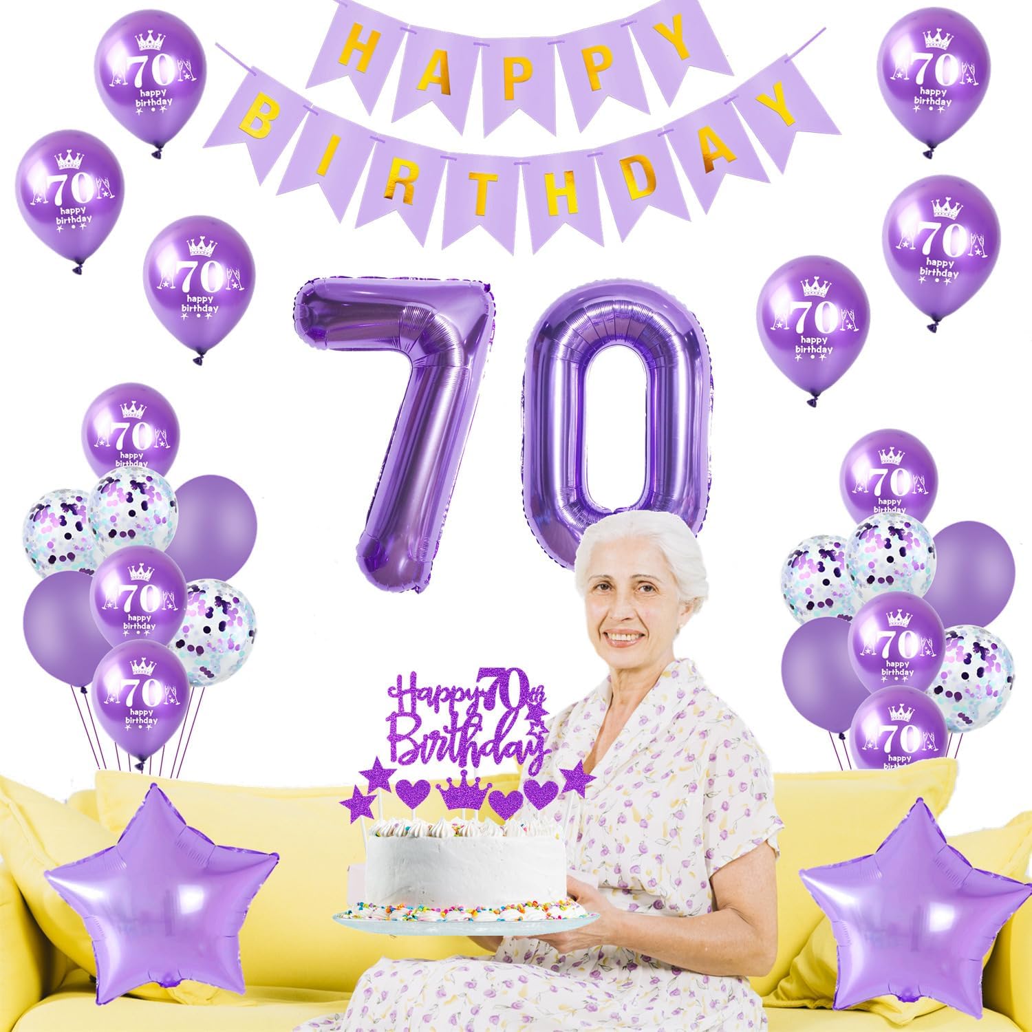 Thumbnail 4 de Lila Luftballon 45 Geburtstag Deko 🎈