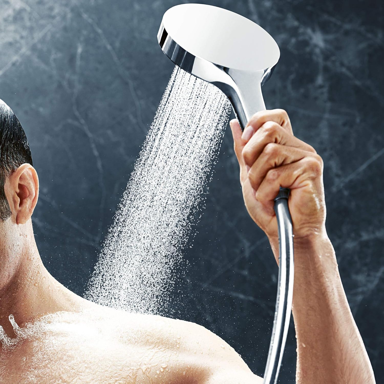 Thumbnail 1 de Rainfinity Duschkopf, Handbrause mit 3 Strahlarten – Chrom, Ø 130 mm, QuickClean