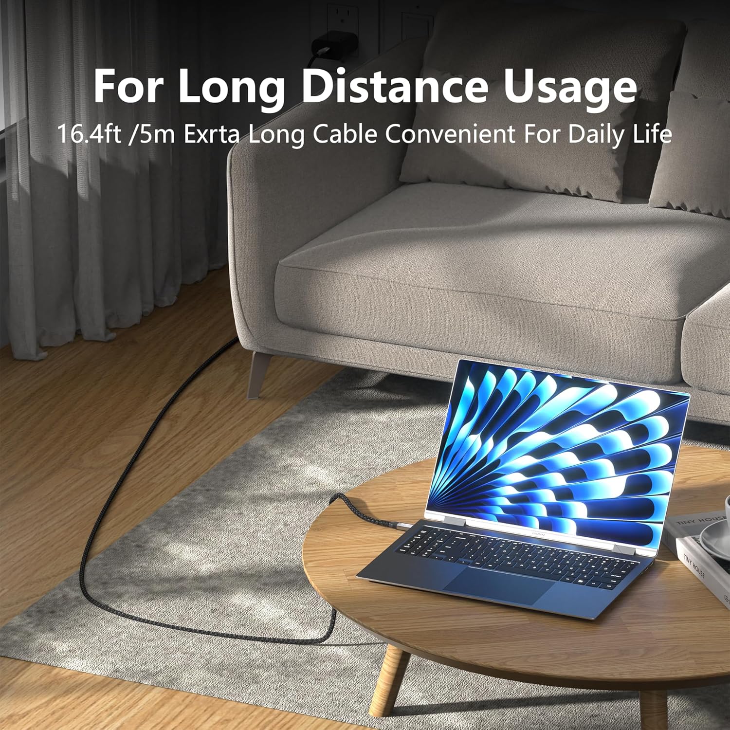 Thumbnail 5 de HOTUTUKI USB-C Kabel 2er-Pack (3m+3m) Nylon Geflochten – 100W, 20Gbps, 4K120Hz