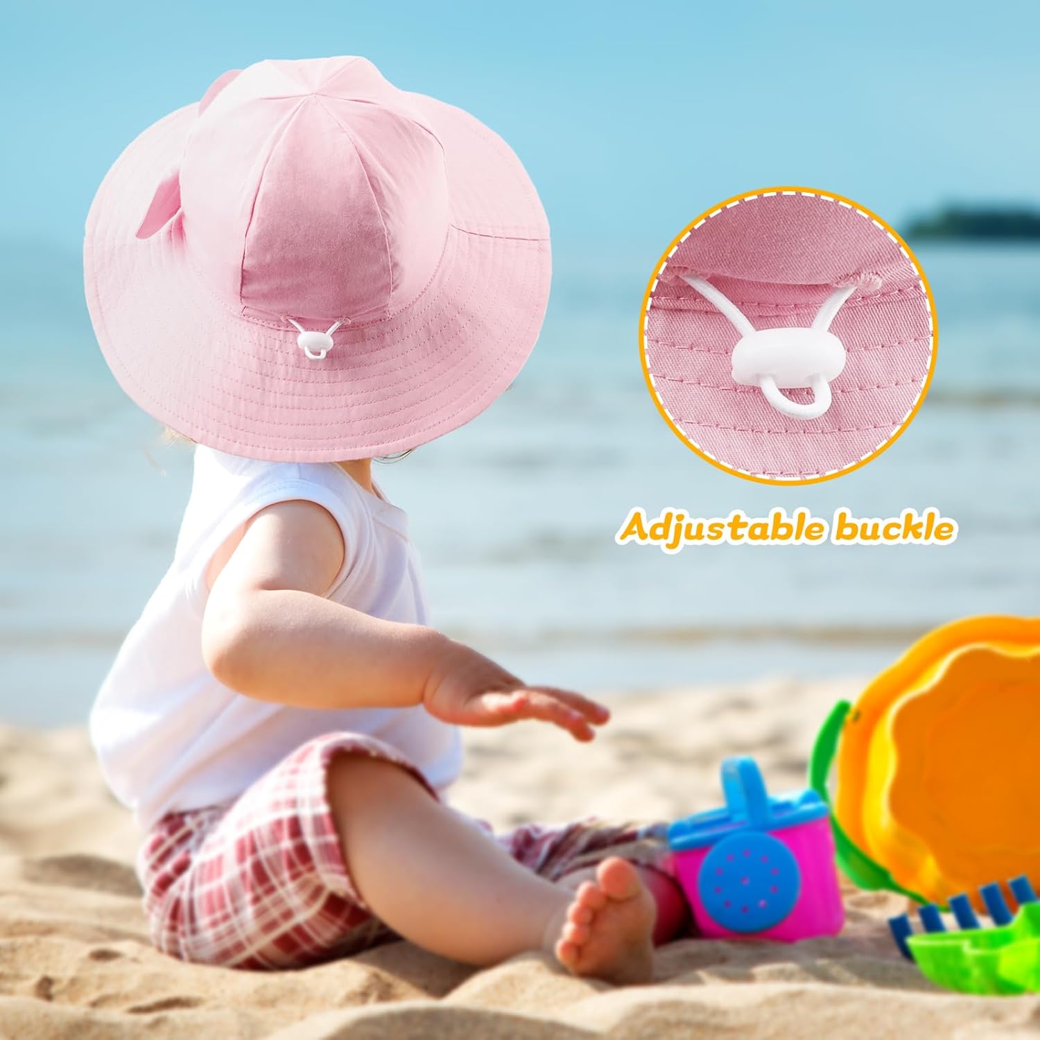 Thumbnail 2 de DRESHOW Baby Sun Hat / Toddler Sun Protection Animal Cap with Chin Strap (UPF 50+)