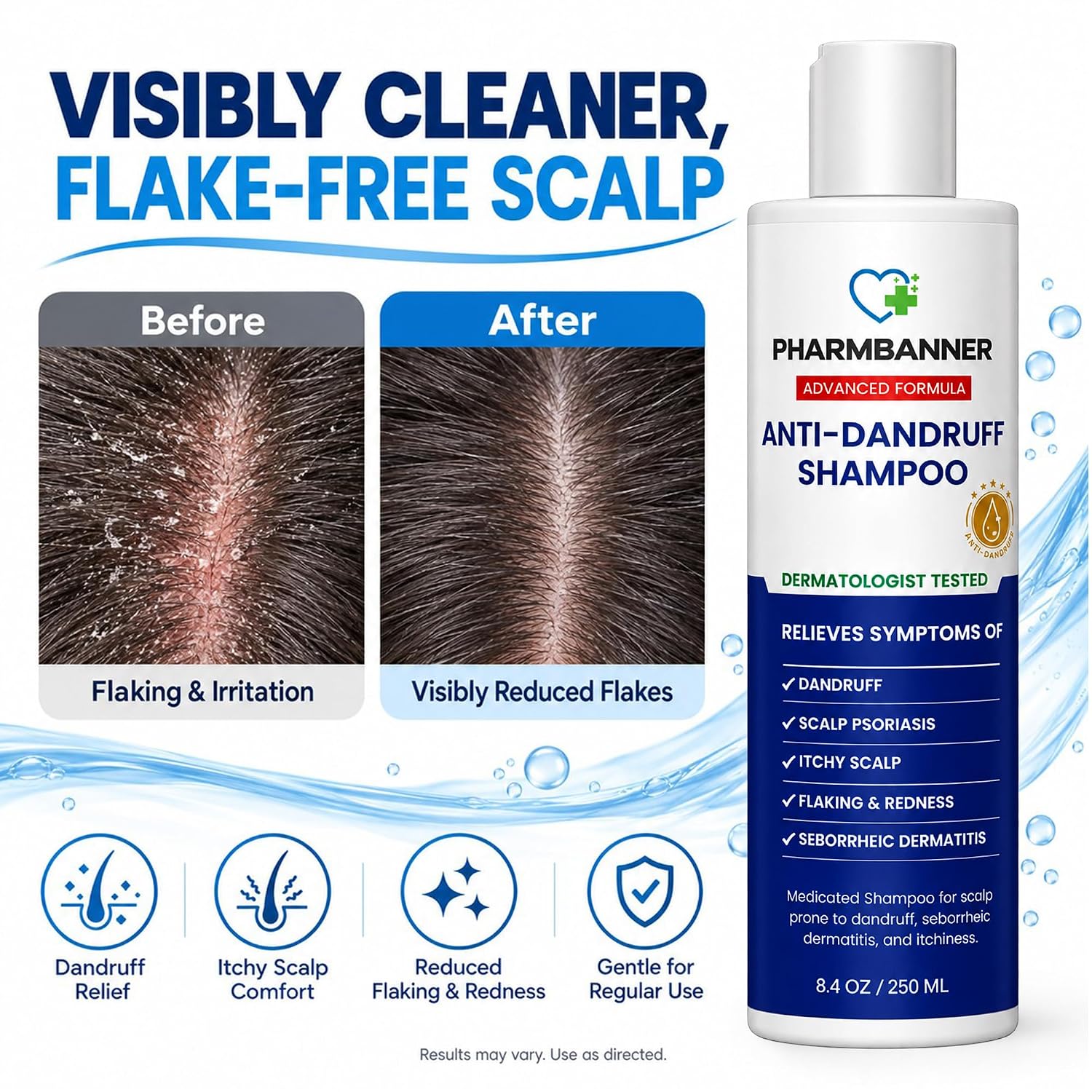 Detalle de PHARMBANNER Anti-Fungal Shampoo for Scalp Psoriasis ⚙