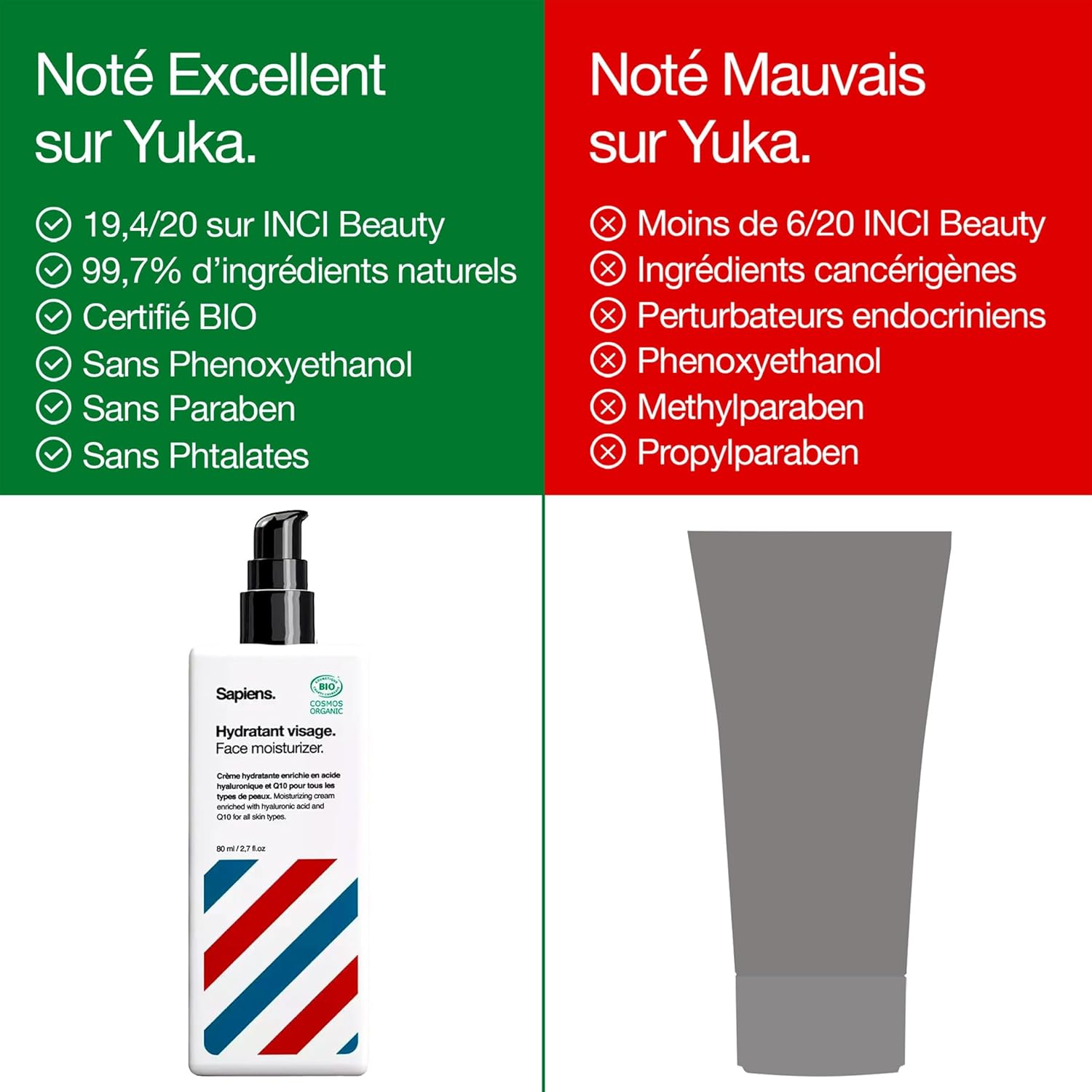 Thumbnail 5 de Sapiens Crème Hydratante Visage & Barbe Homme 80 ml – Soin 2 en 1 à l’Acide Hyaluronique