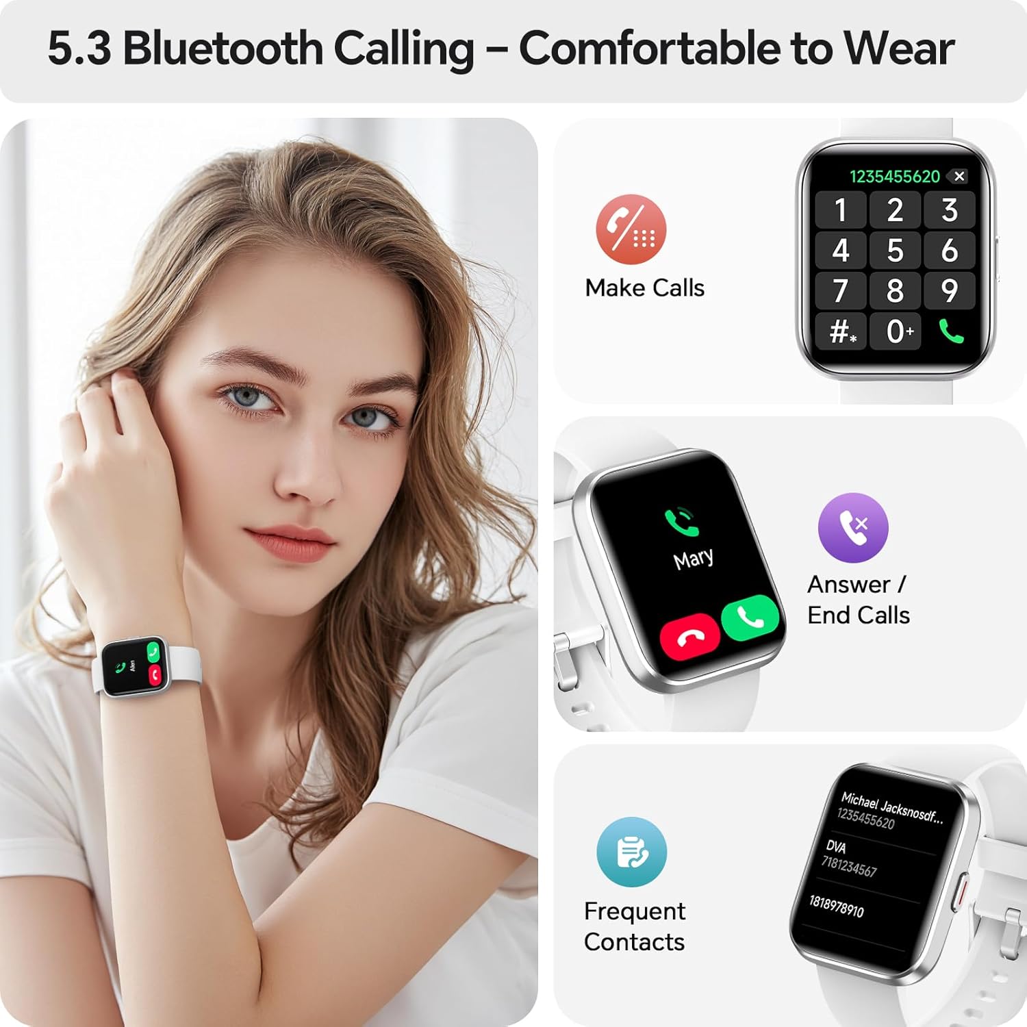 Detalle de aeac Smart Watch for Women & Men with 1.85" HD Screen, Bluetooth Calling and Health Tracking