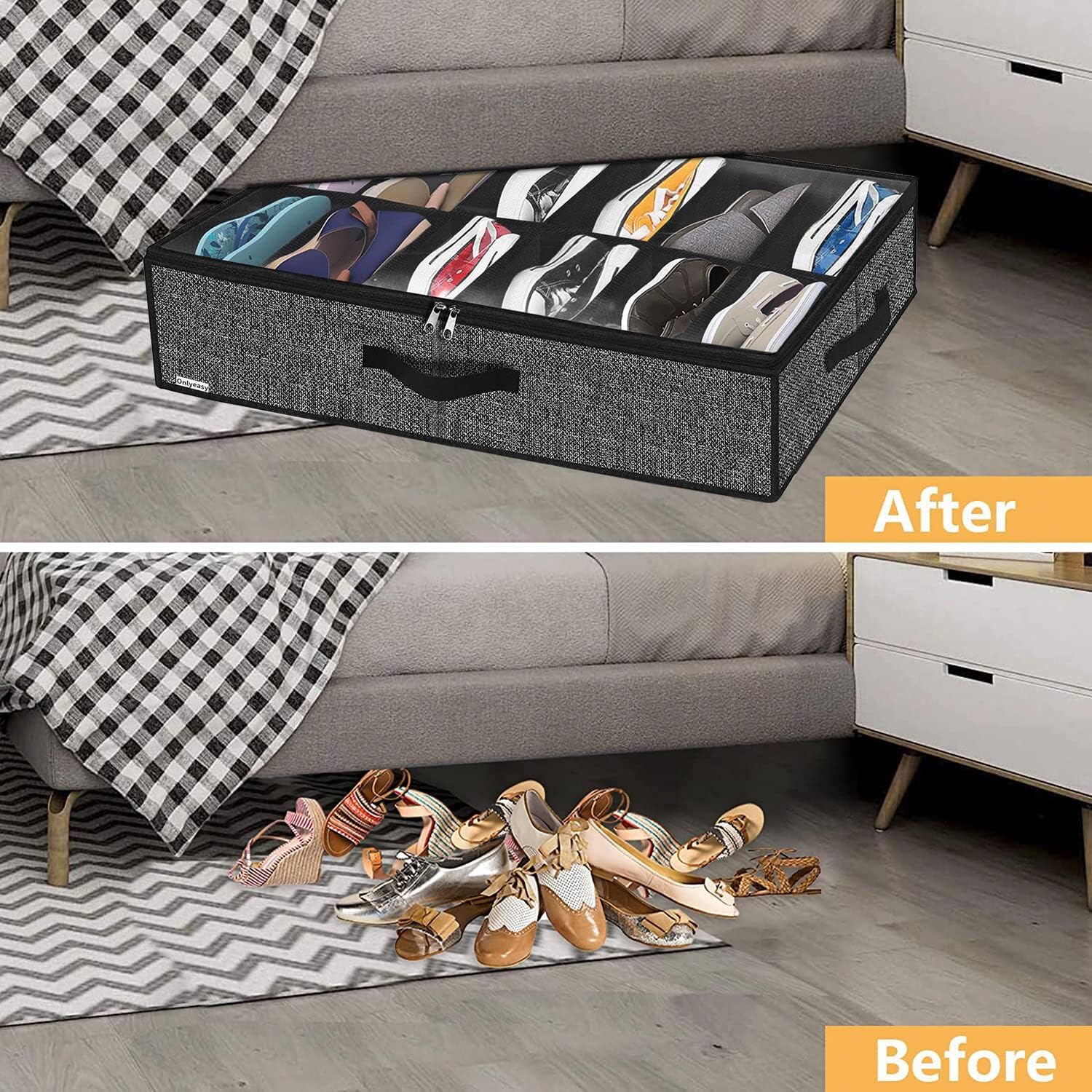 Thumbnail 2 de Onlyeasy MXAUBSB2P Underbed Shoe Organizer 2-Pack