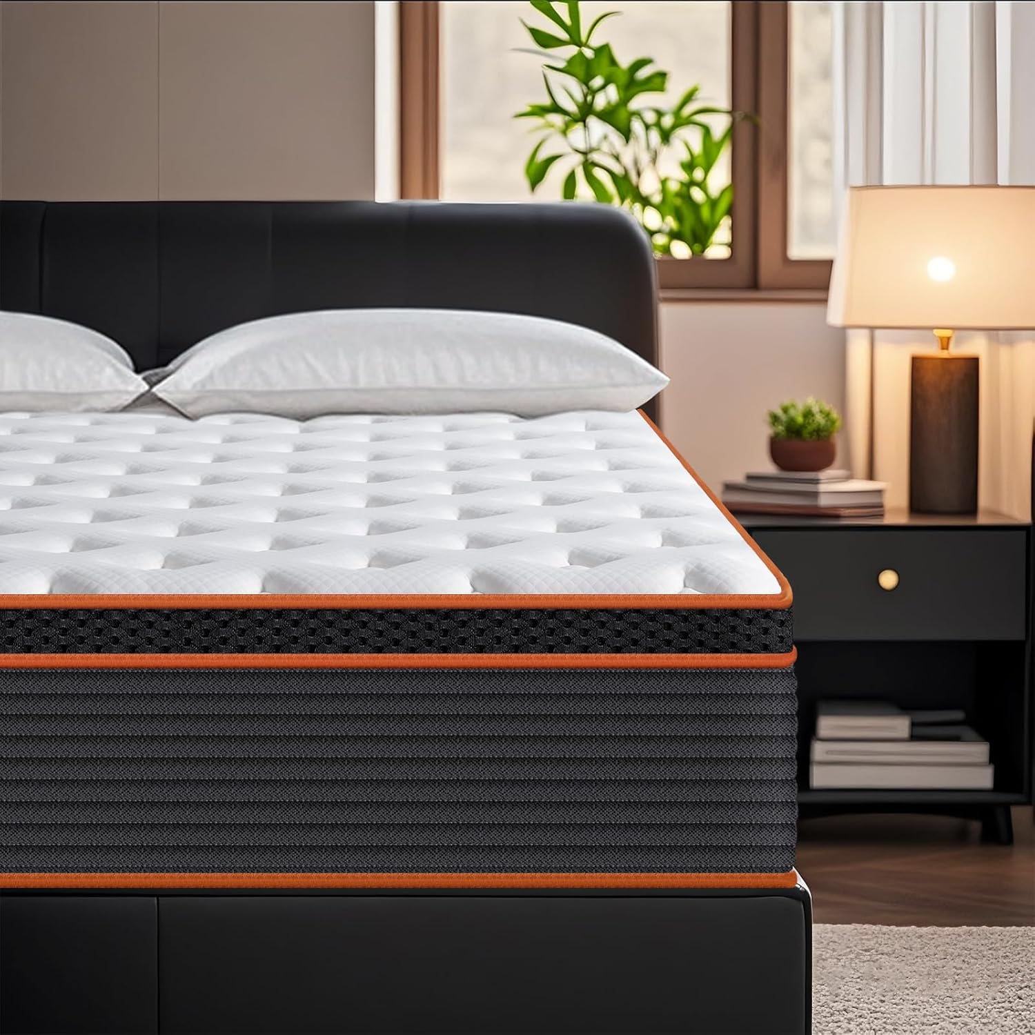 Thumbnail 1 de SEZMOONSI Double Mattress 4FT6 Hybrid Gel Memory Foam Pocket Sprung Mattress