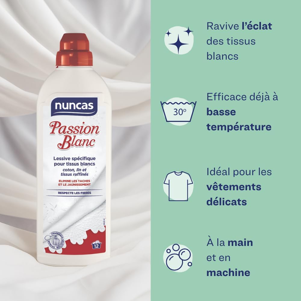 Thumbnail 2 de Nuncas Passion Blanc - Lessive Spécifique pour Tissus Blancs (750 ml)