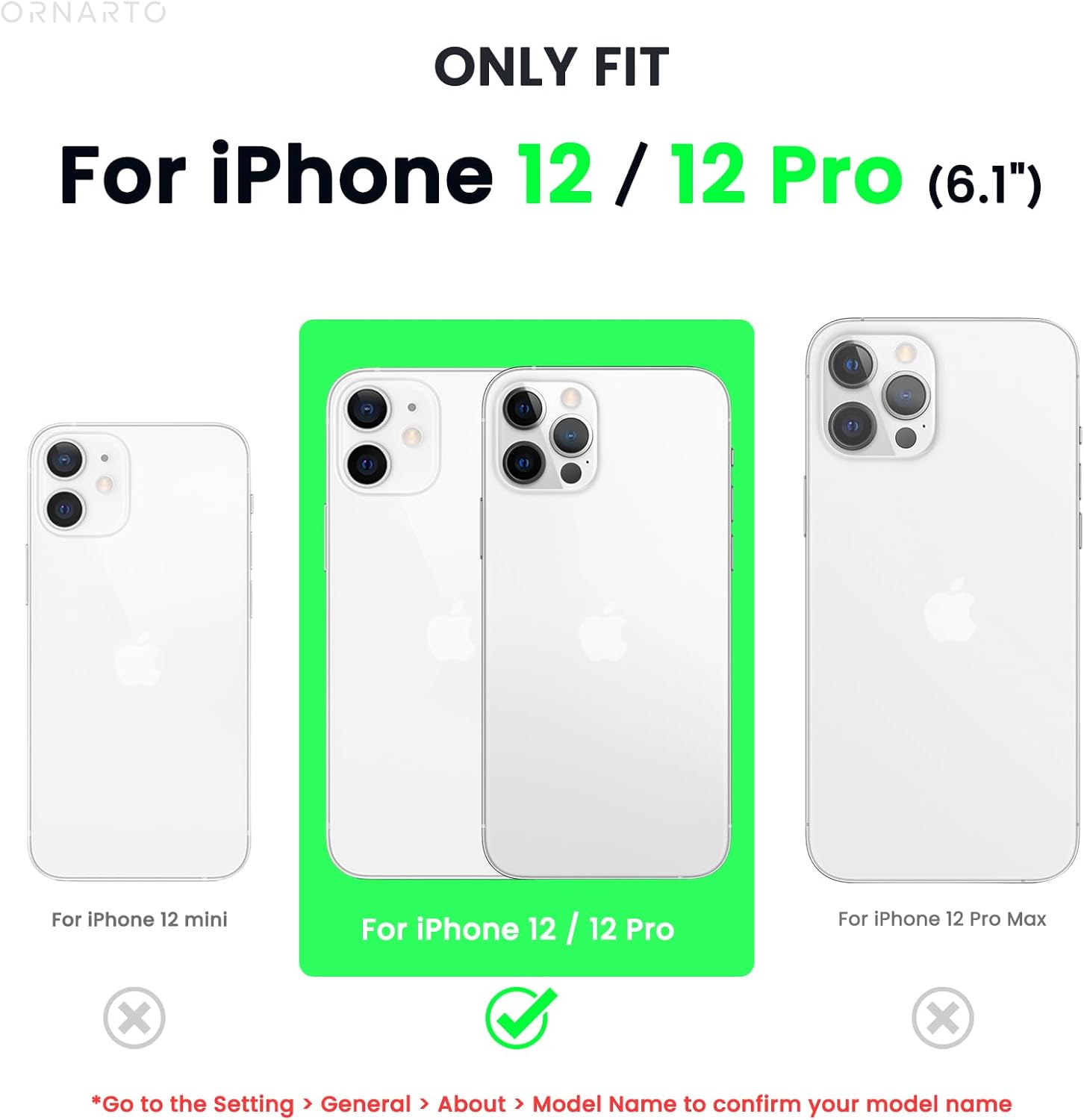 Detalle 2 de ORNARTO iPhone 12 Slim Silicone Case 6.1-inch