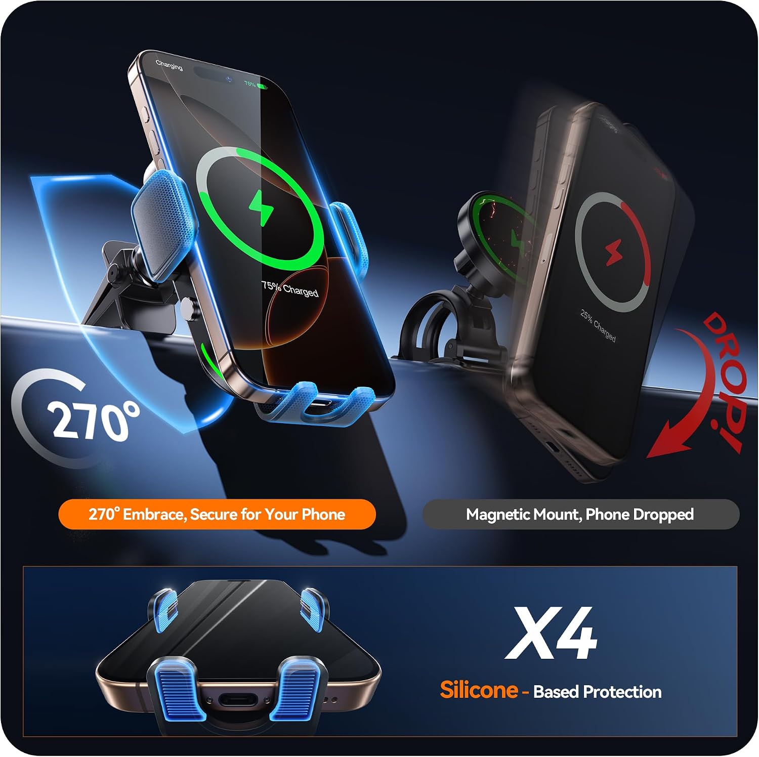 Detalle 2 de Auckly CW15 15W wireless car charger
