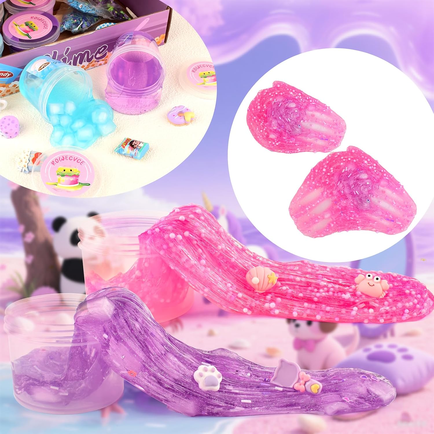Thumbnail 6 de 6 Pack Pink & Purple Slime kit 6x textures