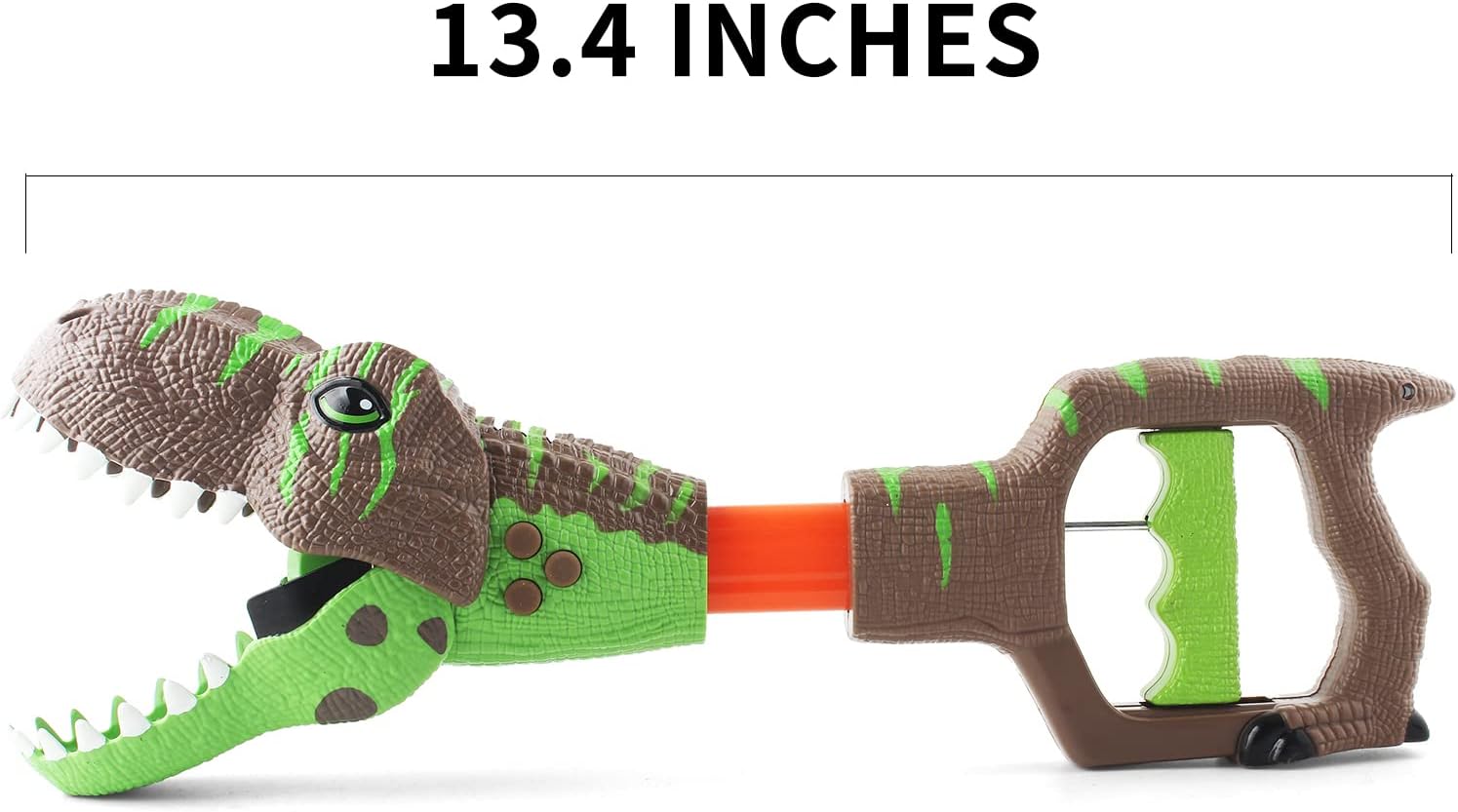 Detalle de DINOBROS Dinosaur Chomper Toys: 13.6-Inch Light & Sound T-Rex Reacher with 3 Roars
