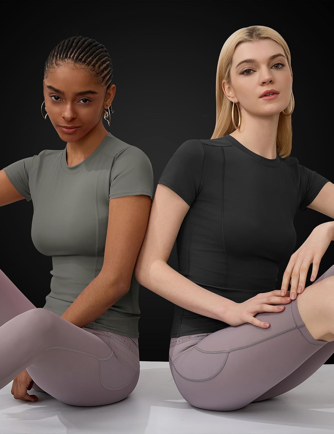 Detalle 2 de IECCP Women's Gym Shirts Quick Dry Short Sleeve