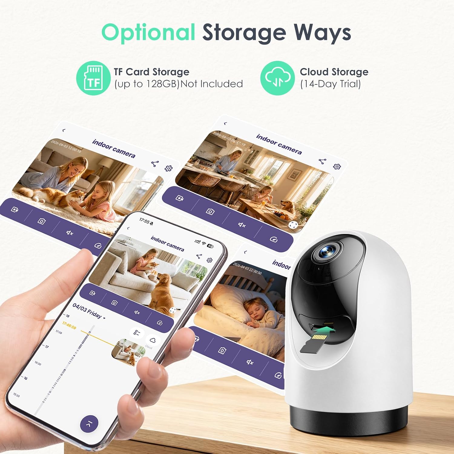 Thumbnail 5 de YOTON WS03 2K Indoor Camera with 360° Pan, Motion Tracking and Two-Way Audio