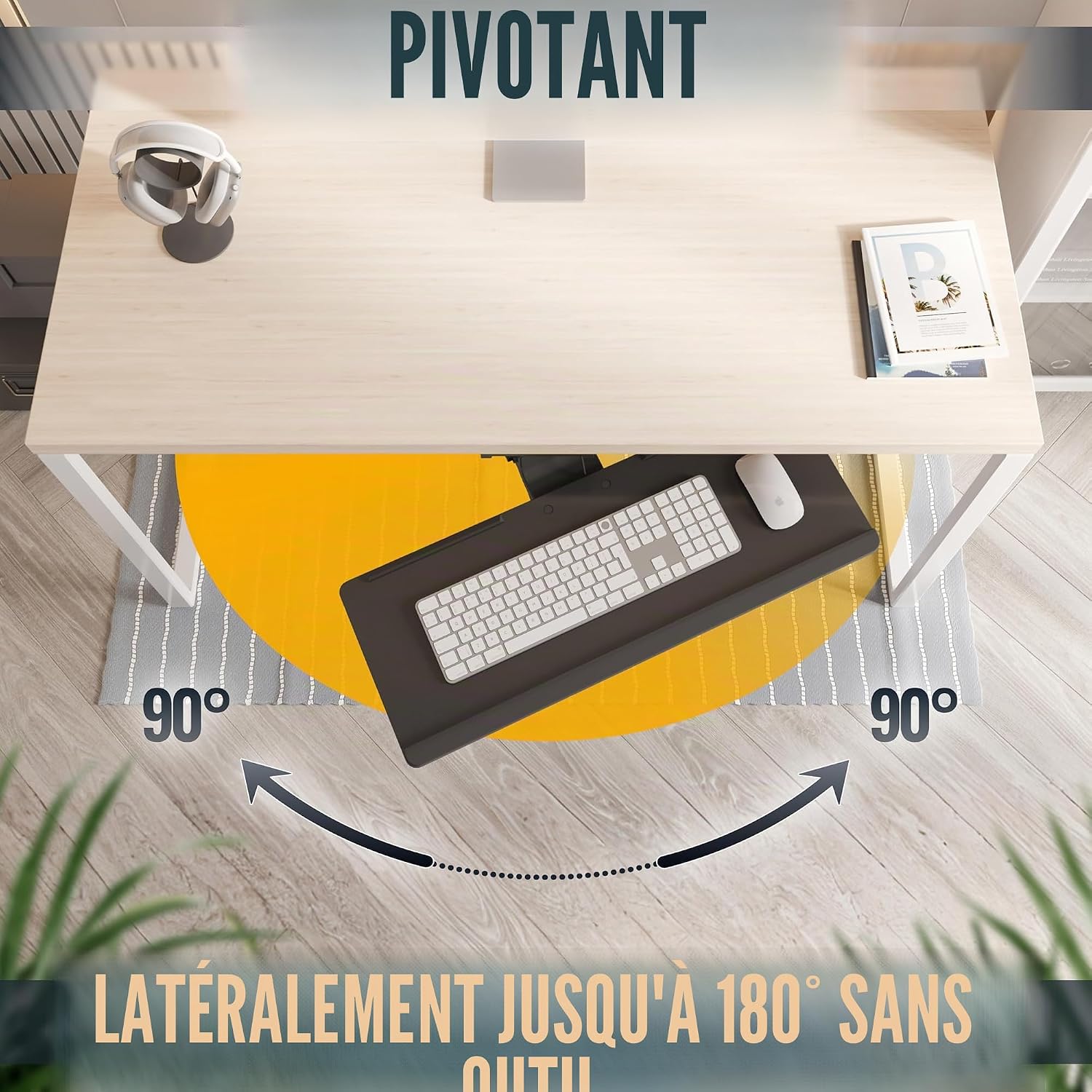 Detalle de RICOO CZ0300 tiroir clavier extensible 440–710 mm