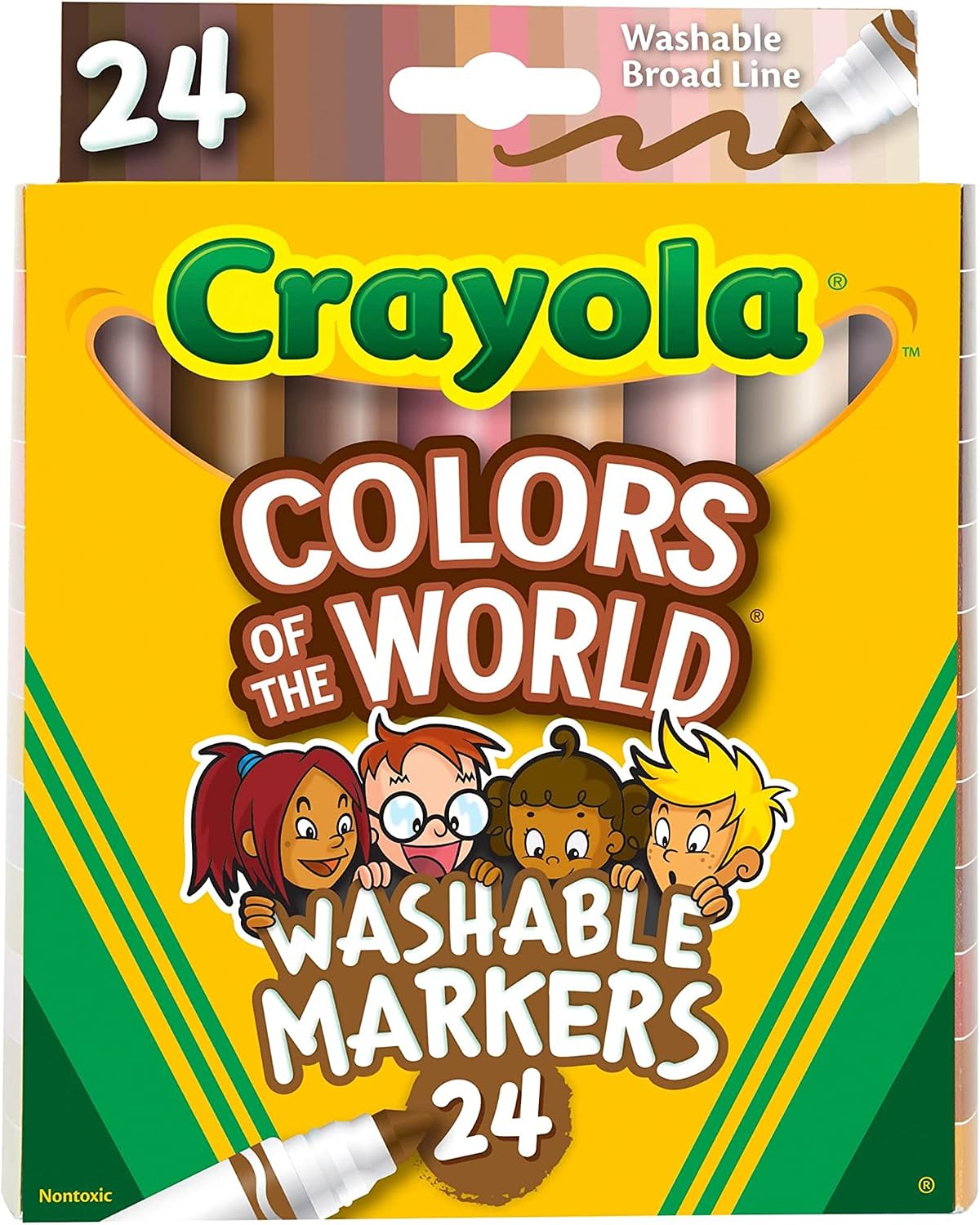 Detalle de CRAYOLA 587802 カラー・オブ・ザ・ワールド 水性マーカー24色、肌色表現向け