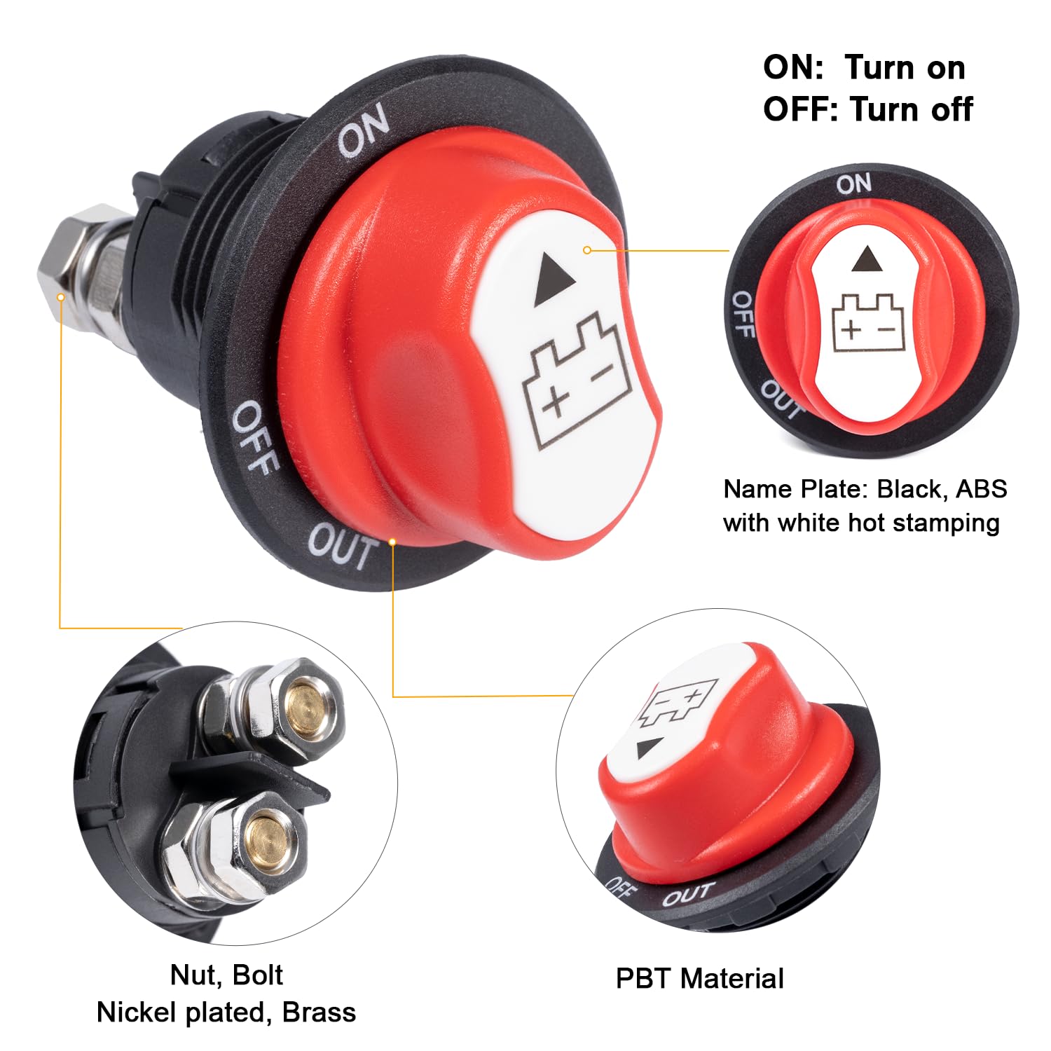 Detalle de Desconectador de Batería 12V/24V para Coche