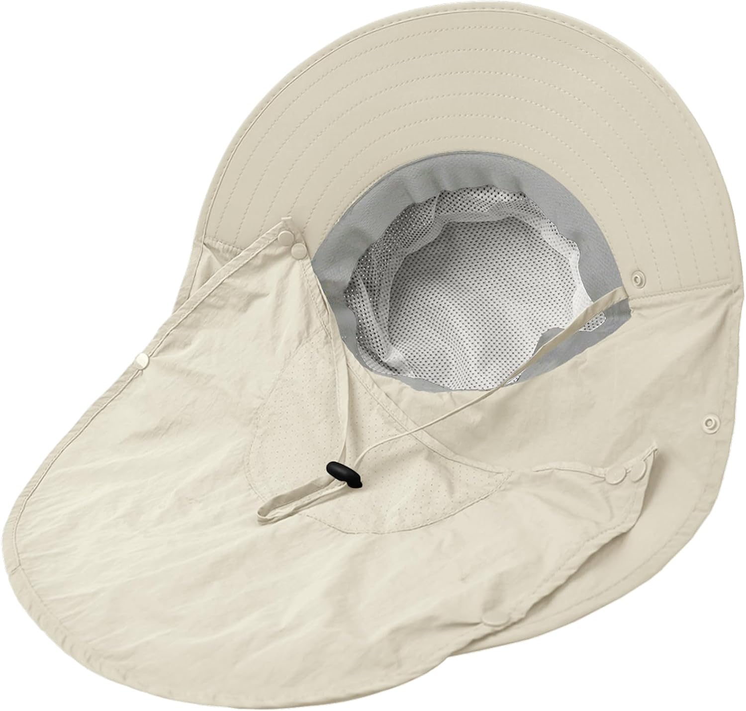 Detalle de Sun Hat with Neck Flap: UPF 50+ Lightweight, Foldable Sun Protection for Men and Women