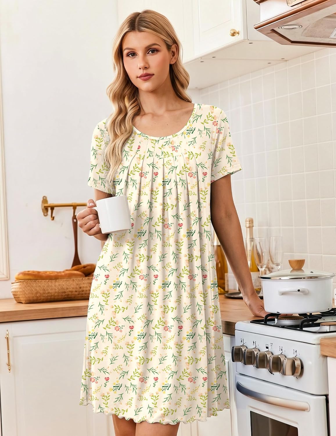 Detalle 2 de Ekouaer Women's Nightgown, 95% Polyester