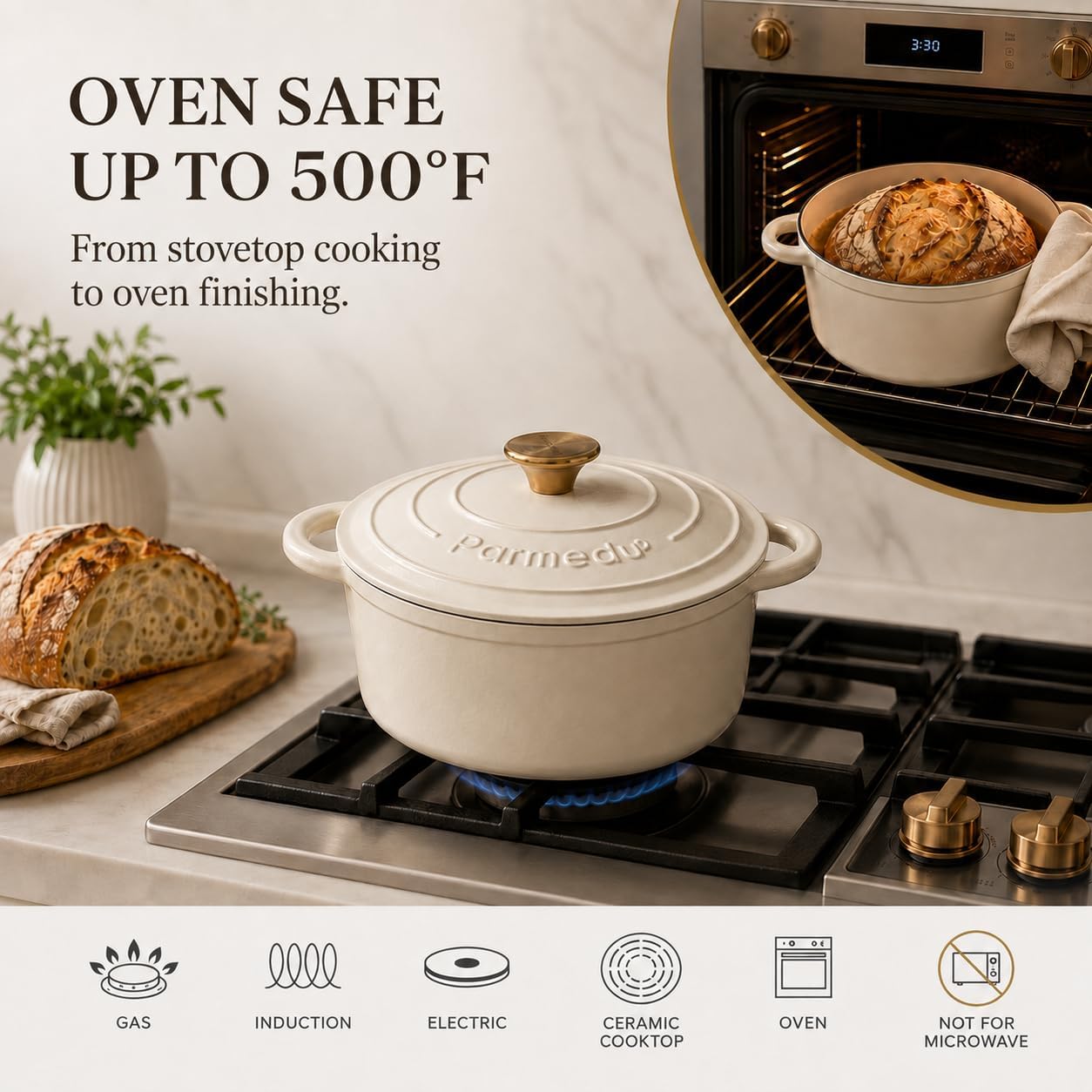 Detalle de Parmedu Dutch Oven 5.5QT