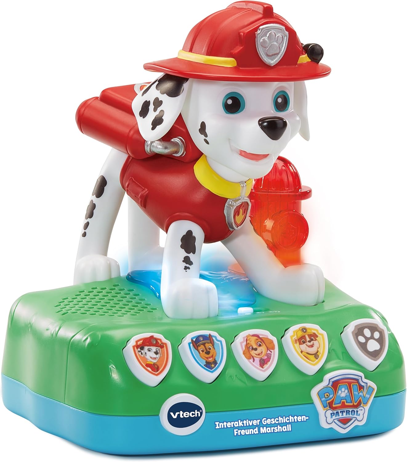 Detalle de VTech PAW Patrol Interaktiver Geschichten-Freund Marshall (für Kinder von 3–6 Jahren) – mit Figurenfunktion und interaktiven Rettungsmissionen