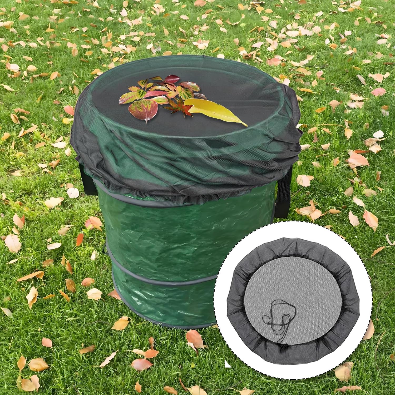 Detalle de Regentonnen Netzabdeckung 95 cm – verstellbar, rund/ quadratisch, 2er Set