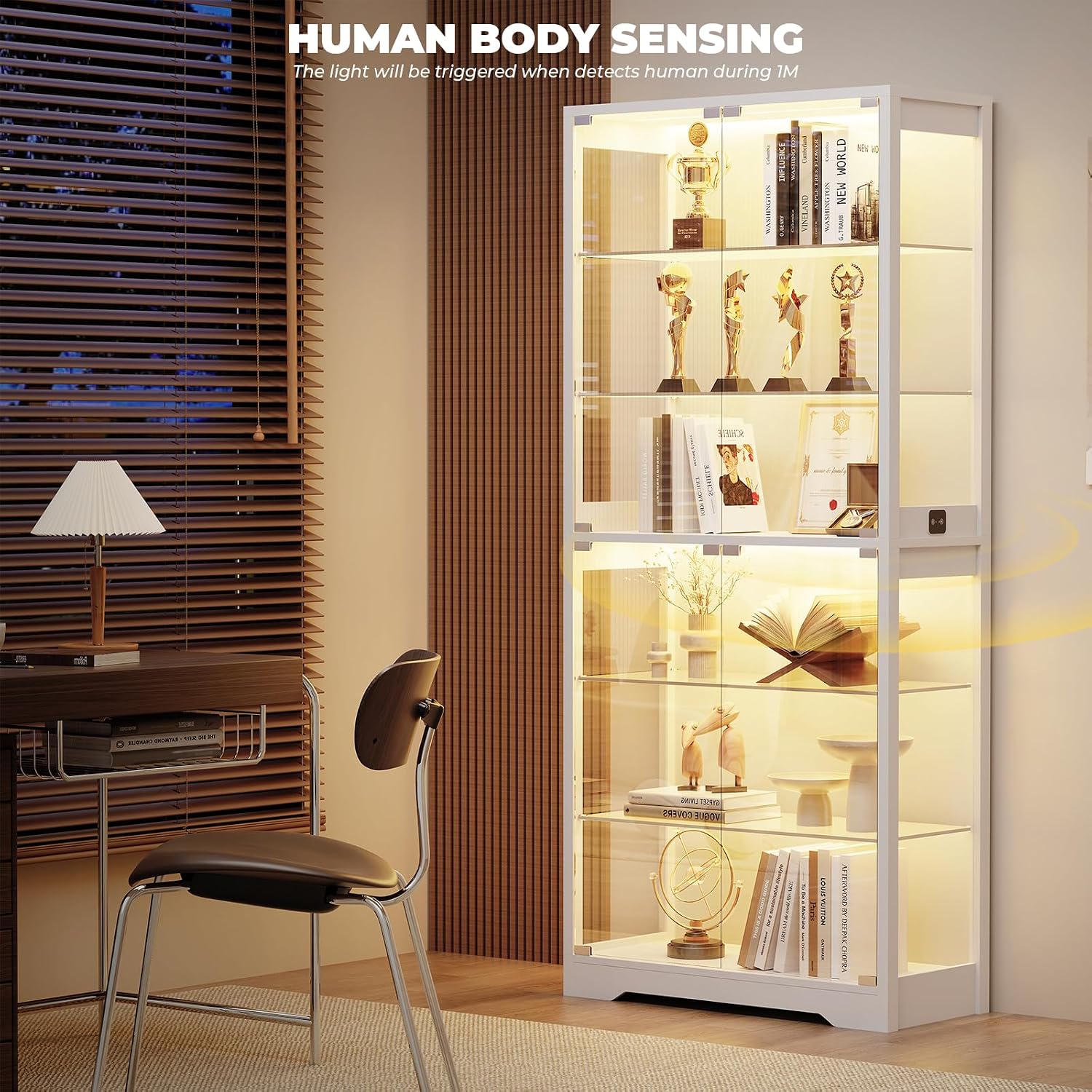 Thumbnail 6 de BROTTAR BD019 71-Inch Display Cabinet with Glass Shelves and 3-Color LED Lights