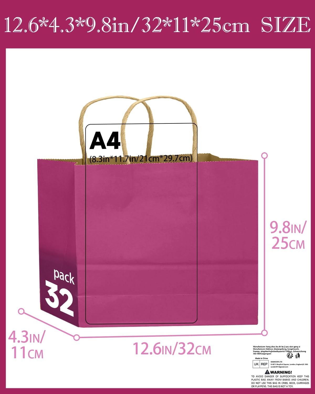 Thumbnail 4 de Gcardist 16pcs gift paper bags 32x25x11cm 🛍️