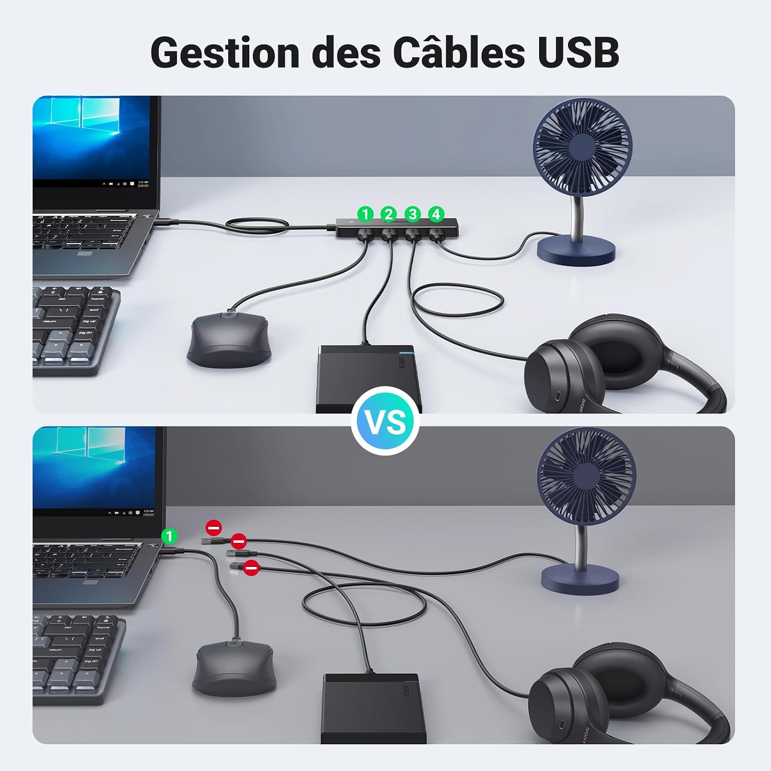 Thumbnail 4 de UGREEN Hub USB 3.0 4 ports de données 5Gbps