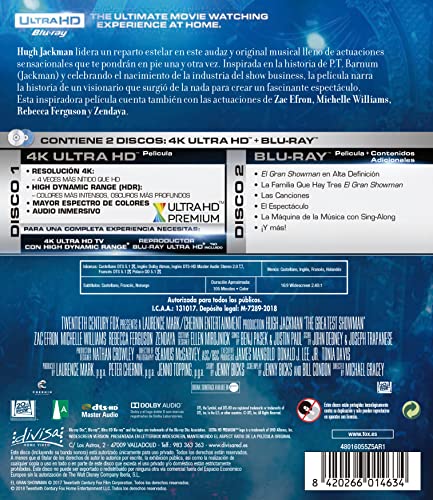 Thumbnail 1 de El Gran Showman 4k Ultra-HD [Blu-ray] | Divisa Films