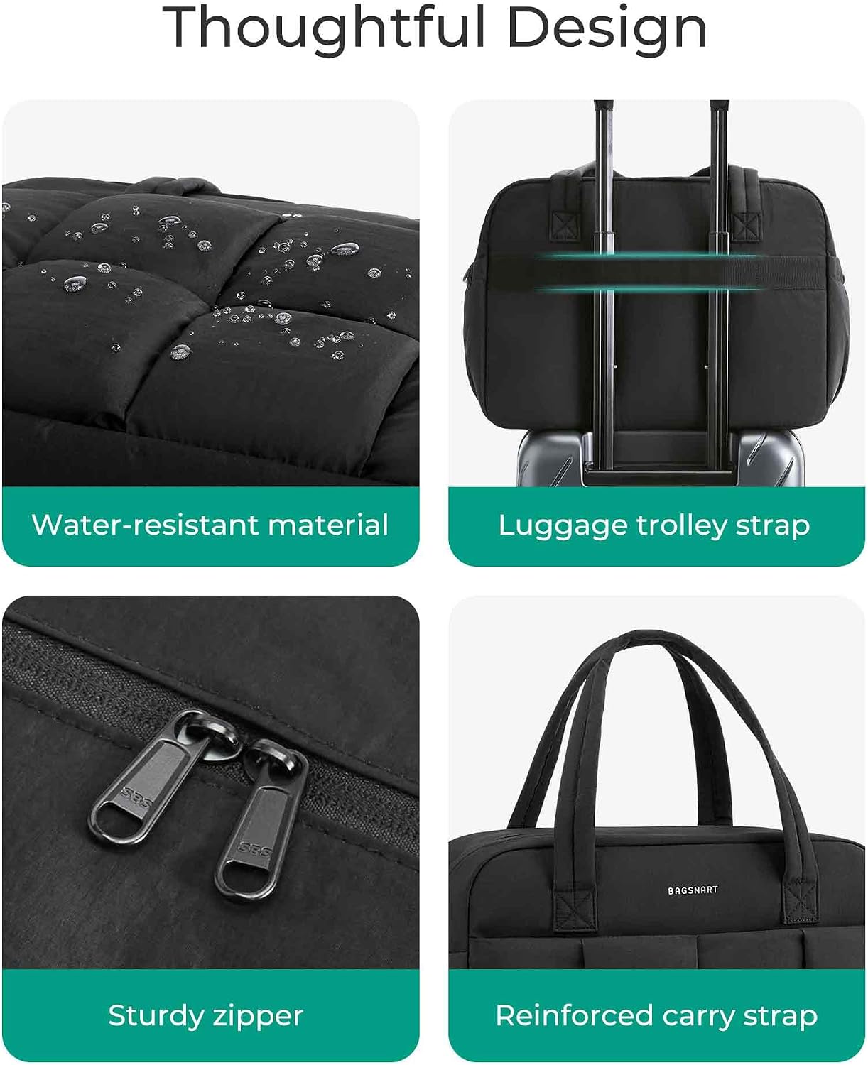 Thumbnail 4 de BAGSMART 24L travel bag for overnight trips with wet pocket and laptop compartment