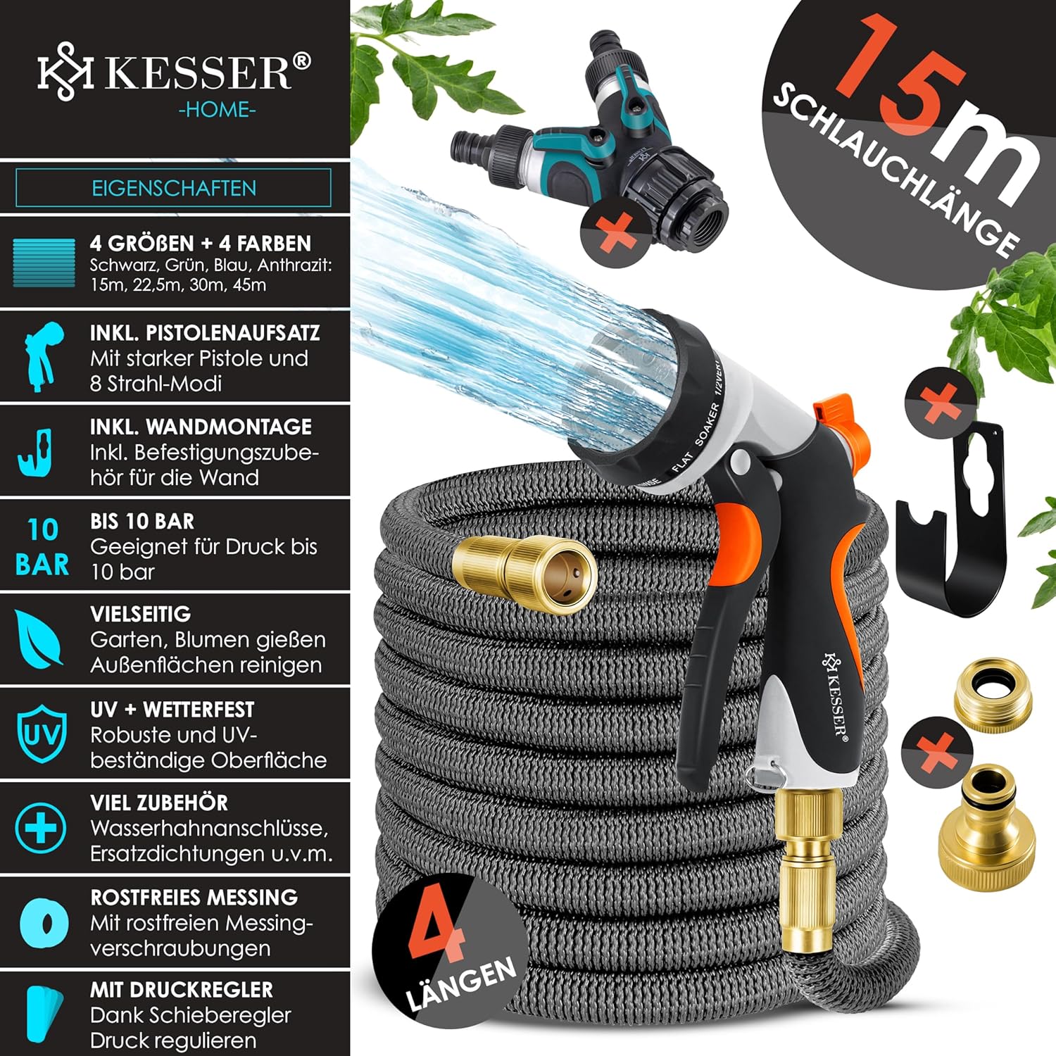 Thumbnail 1 de KESSER Premium Flexibler Gartenschlauch 3fach-Dehnung