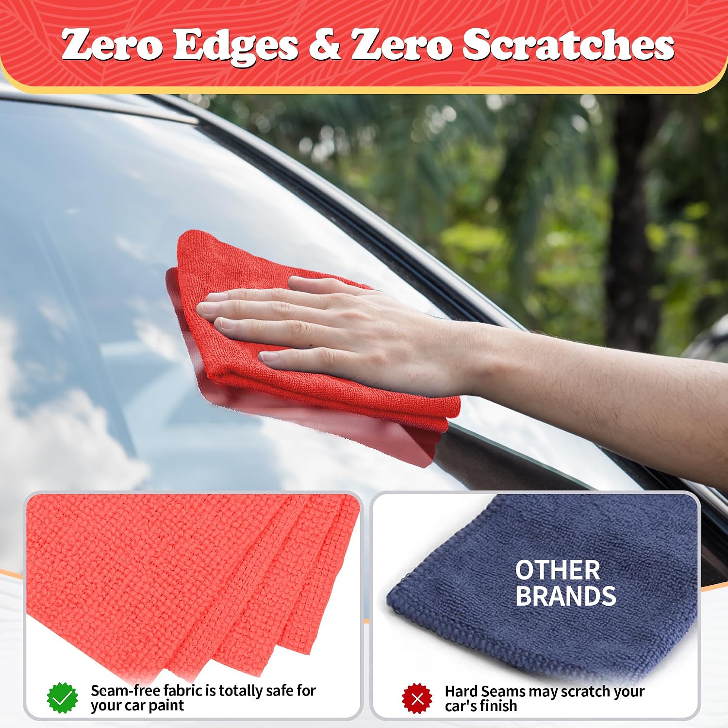 Detalle de FIXSMITH FM-JLC25-200PK-R Microfiber Cleaning Cloths, Red, 200-Pack