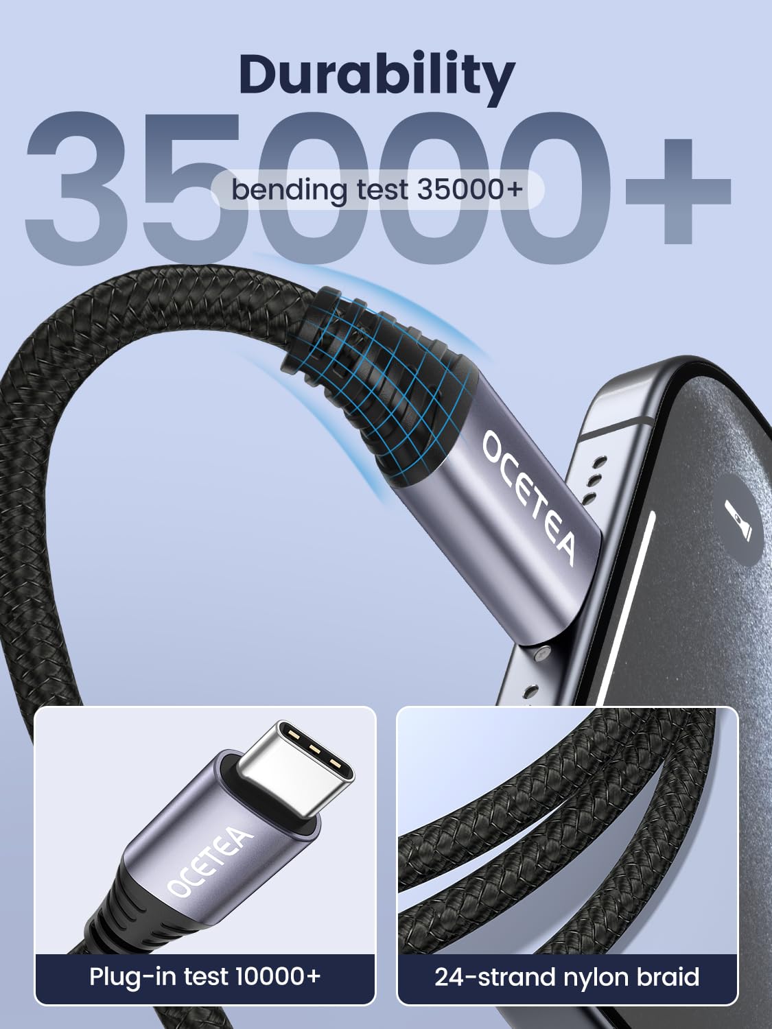 Detalle 2 de Ocetea 60W USB C Kabel 4er Pack 🔌