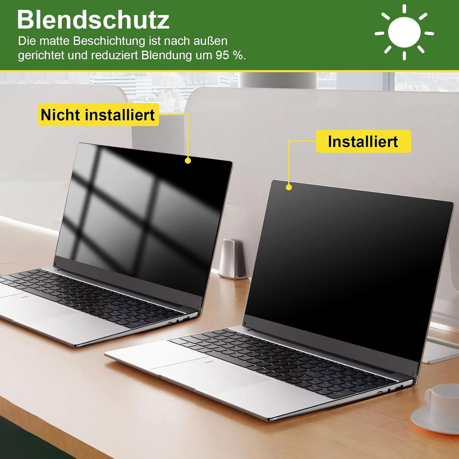 Detalle de Magnetischer Blickschutzfilter für MacBook Pro 14 Zoll mit Webcam-Abdeckung (2021–2026) – Blaulicht reduziert, abnehmbar