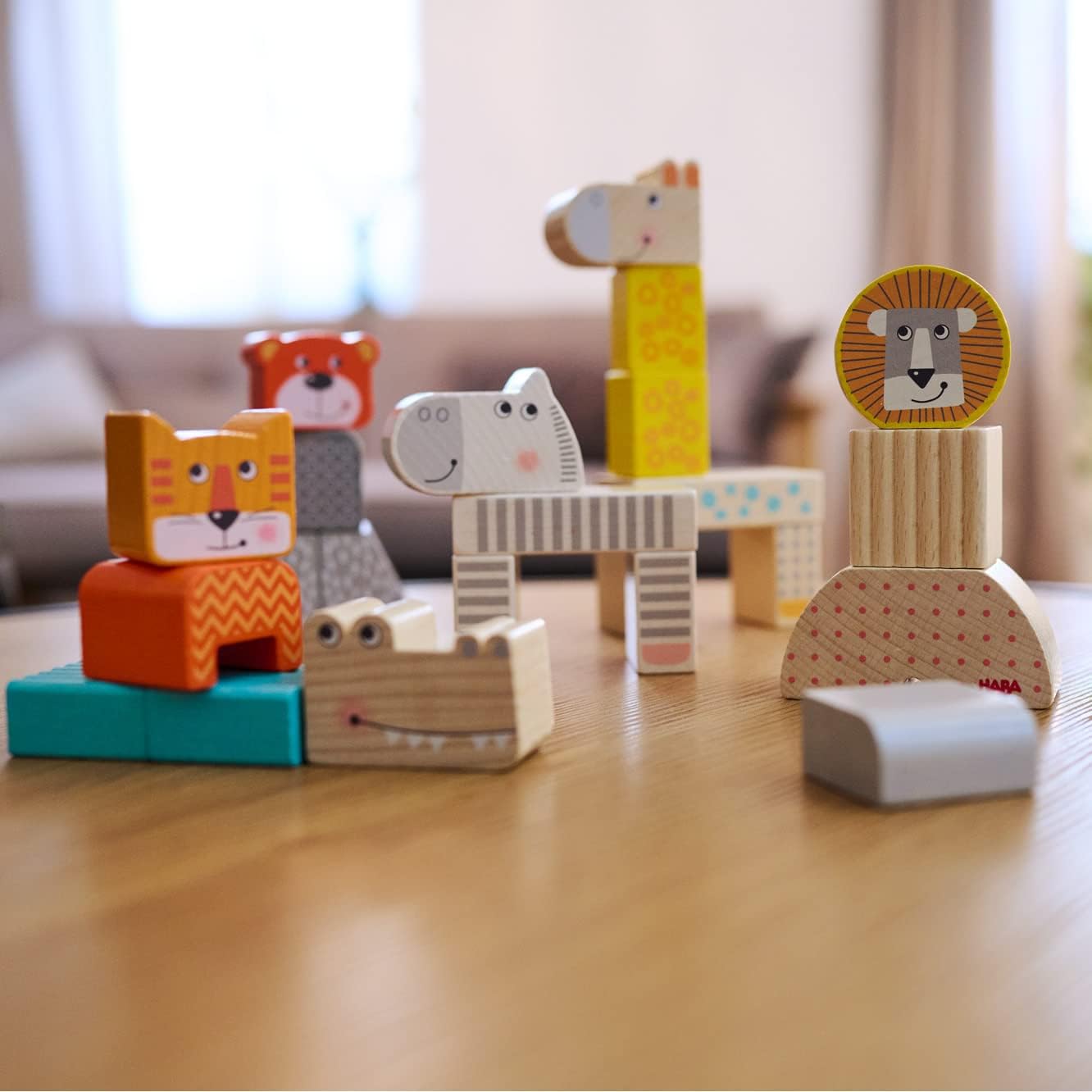 Detalle 2 de HABA Animal Parade houten blokken, 25 stuks in beukenhout