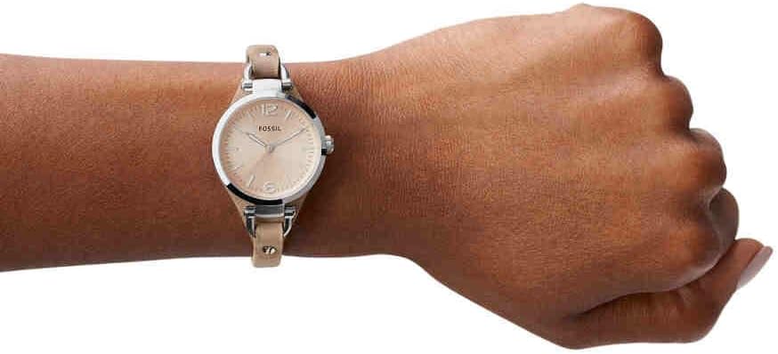Detalle 2 de Fossil Damenuhruhr Georgia – 32 mm Gehäuse, Quarzwerk, Lederarmband