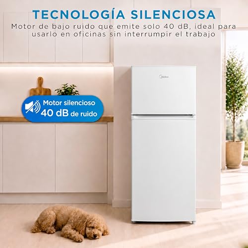Detalle de Midea Frigorífico 2 puertas 204 L con congelador Low Frost, 140 cm, Blanco