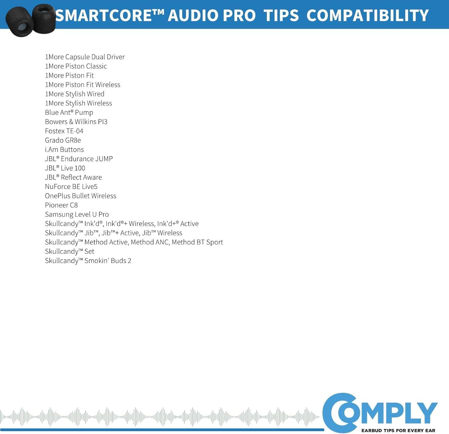 Thumbnail 6 de COMPLY P-serien örontoppar i minnesskum, svart, S/M/L, 3 par