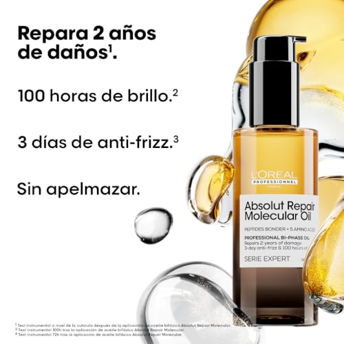 Detalle 2 de L’Oréal Professionnel Aceite Bifásico Reparador 90 ml 💇♀