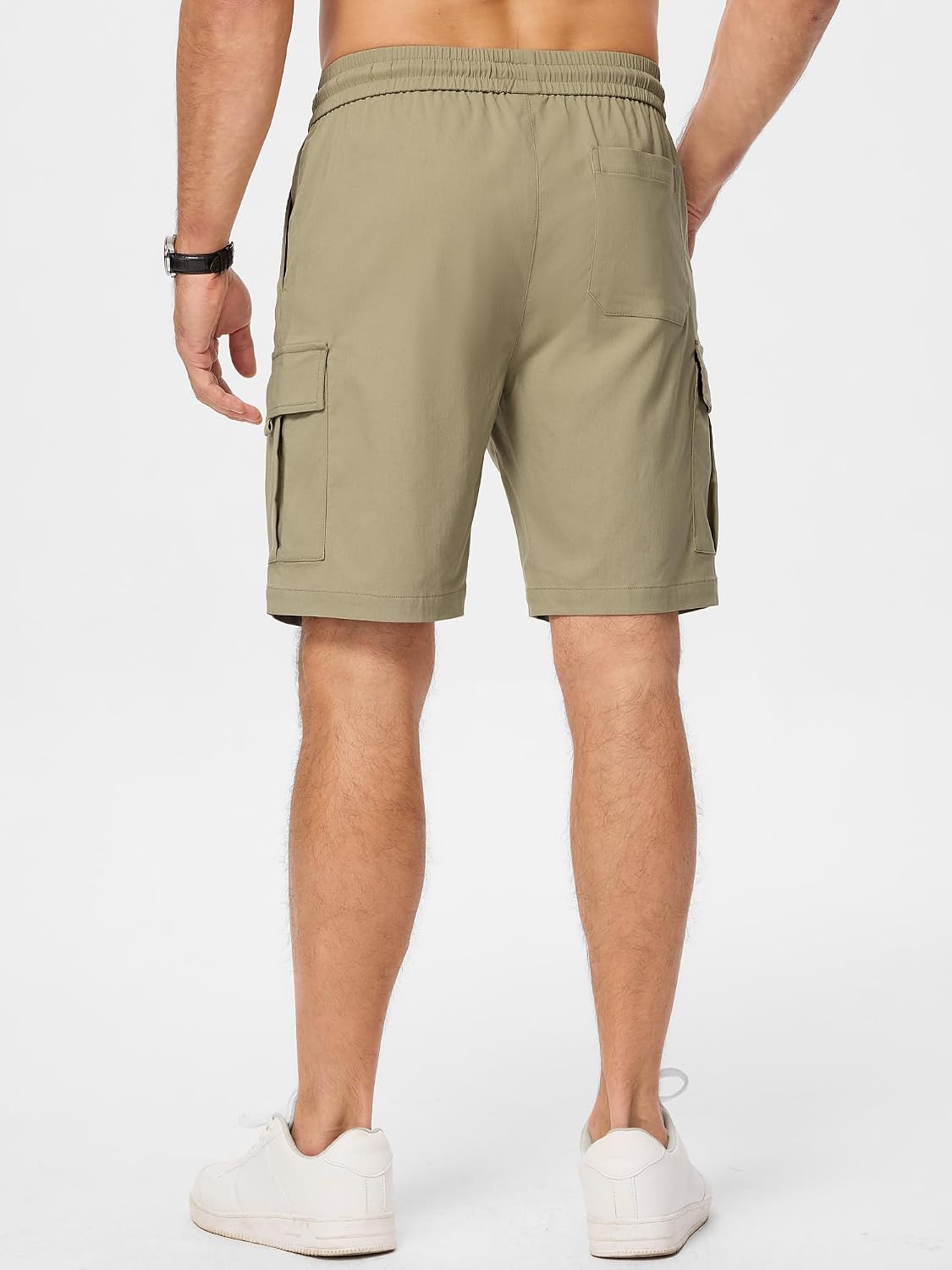 Thumbnail 3 de JMIERR Men's Casual Stretch Cargo Shorts with Drawstring Elastic Waist and Multi Pockets