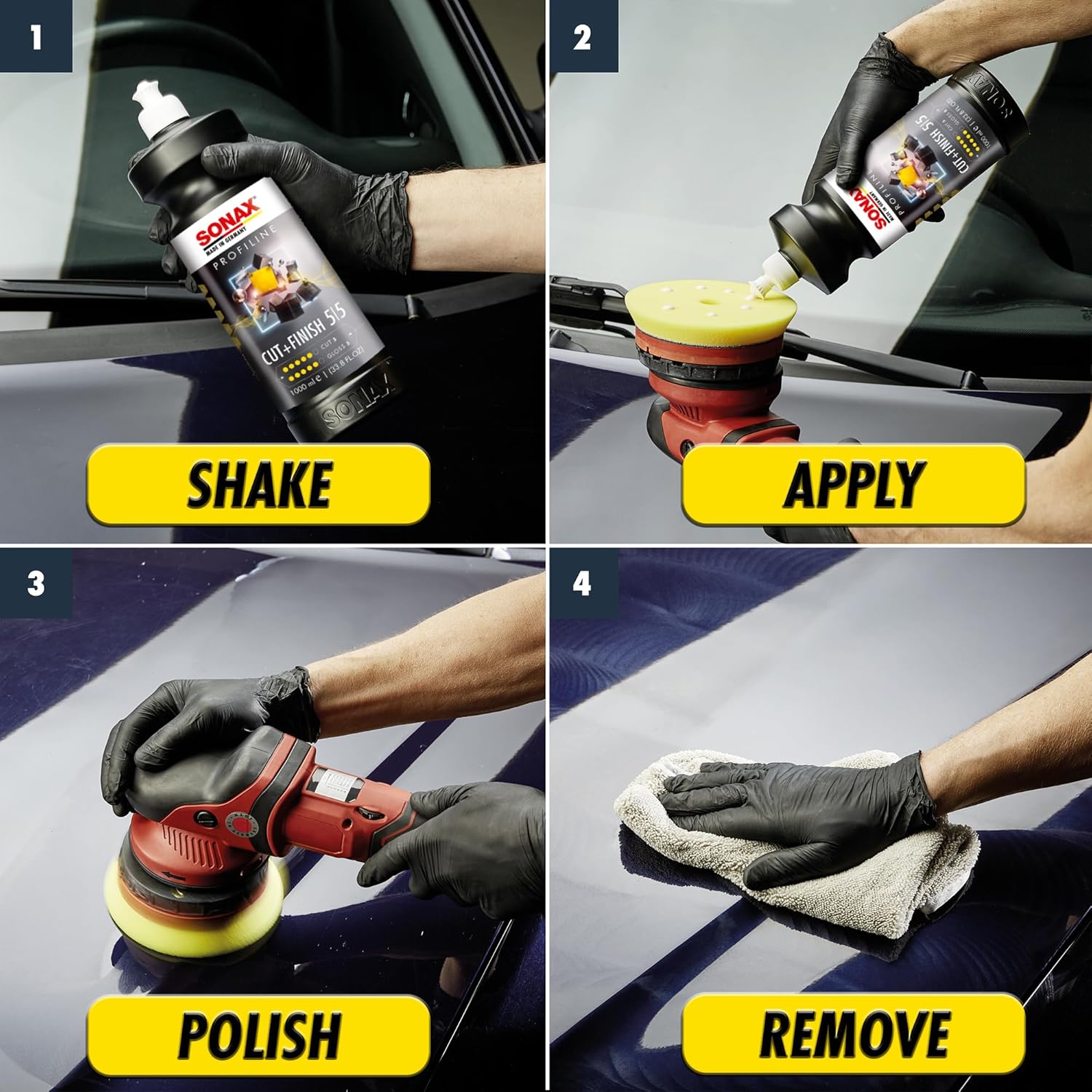 Detalle 2 de SONAX PROFILINE Cut+Finish (250 ml) – Polish de finition pour un polissage brillant sans hologrammes