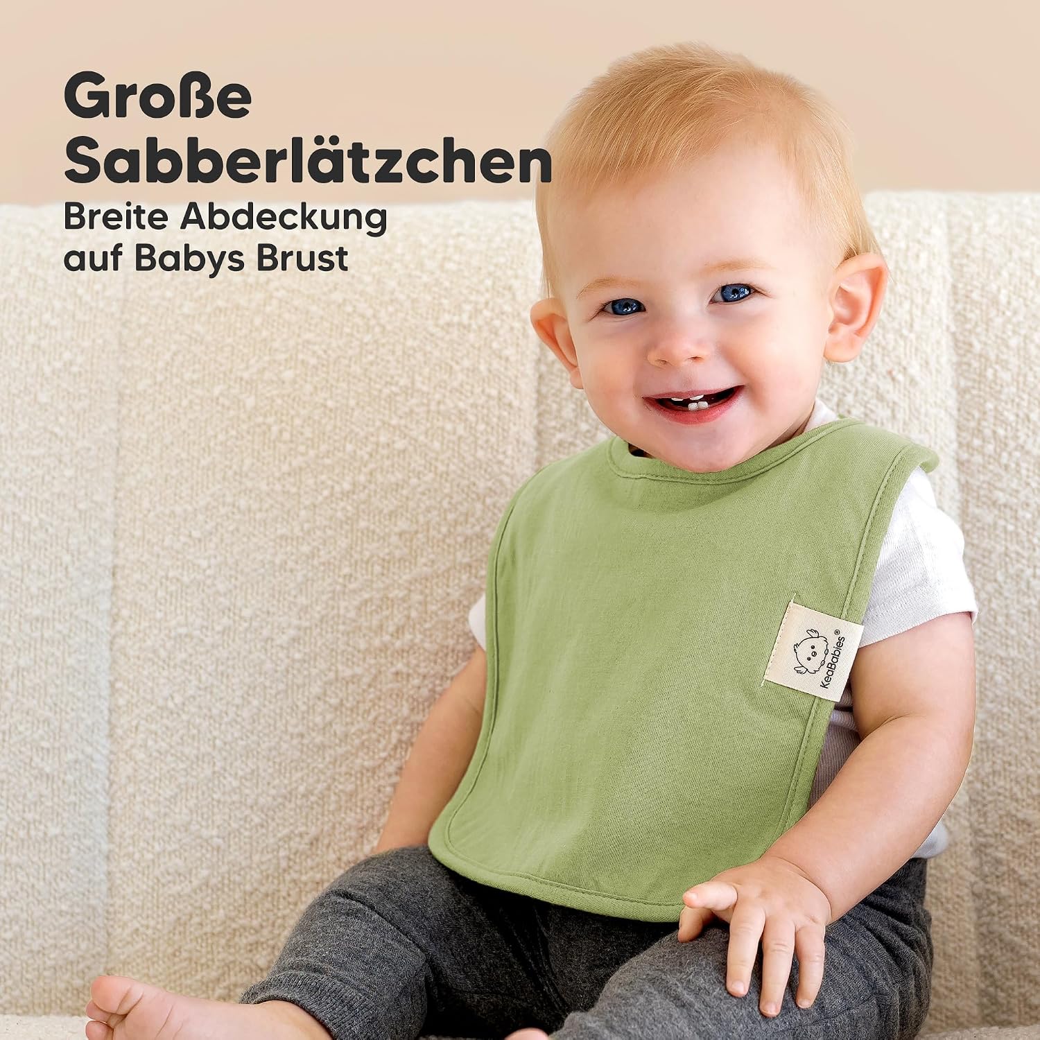 Thumbnail 2 de KeaBabies Coast Bio-Baby-Lätzchen 8-Stück: Unisex, saugfähig, maschinenwaschbar (0–24 Monate)
