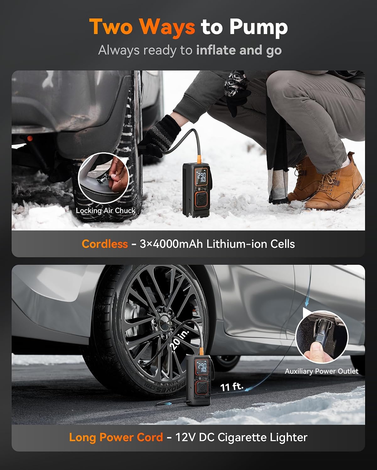Thumbnail 2 de WOLFBOX Cordless Tire Inflator 150 PSI