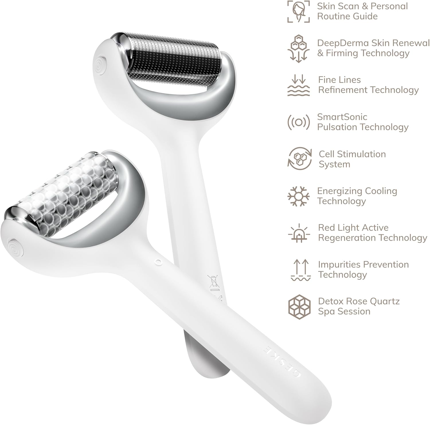 Detalle 2 de GESKE SmartAppGuided™ Roller viso & corpo microaghi 9 in 1 con quarzo rosa