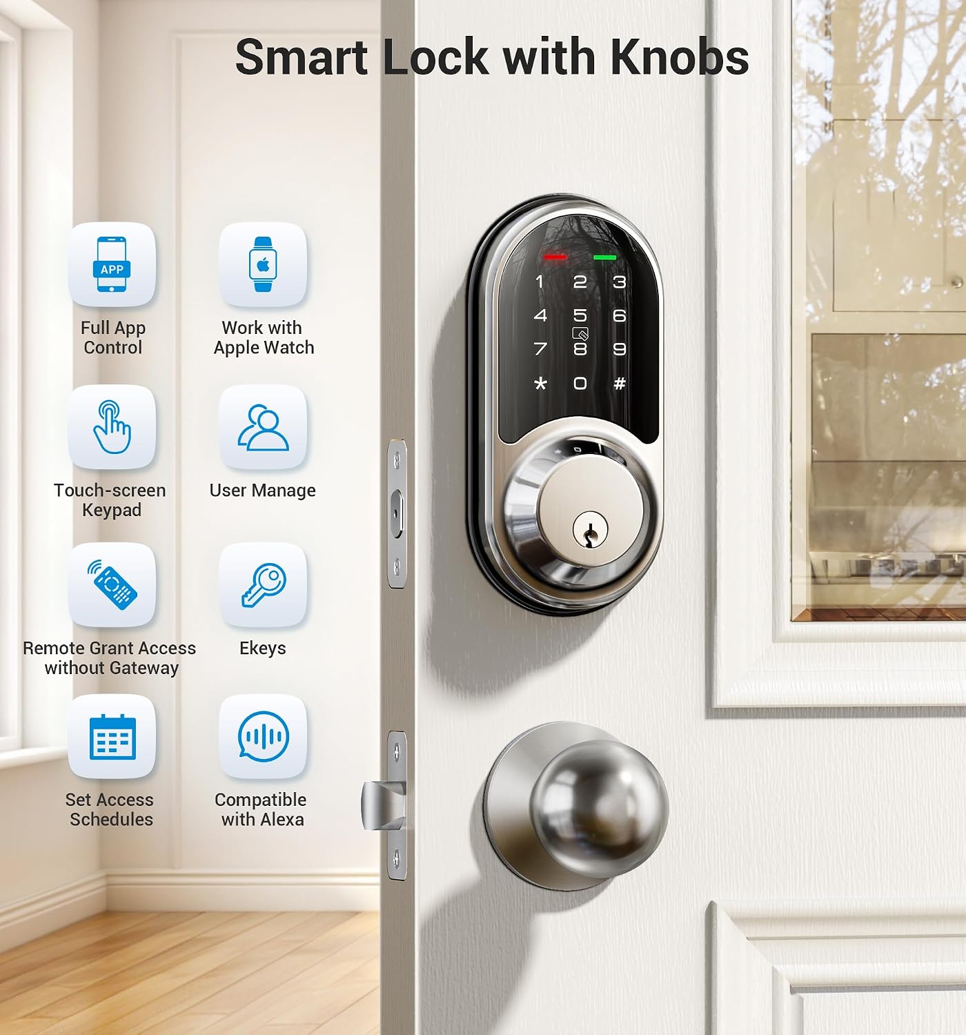 Detalle de Veise Smart Lock Satin Nickel