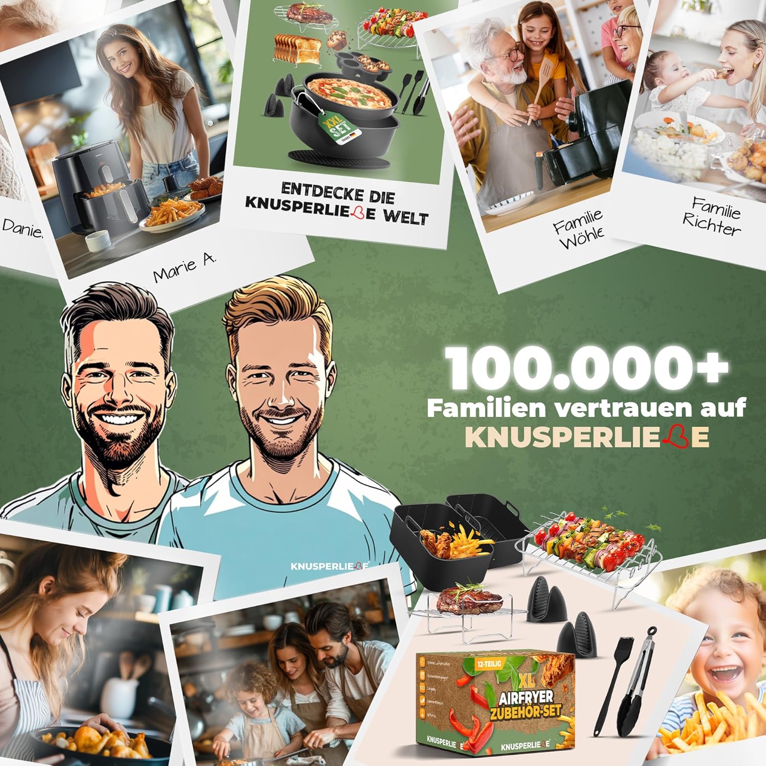 Thumbnail 6 de KNUSPERLIEBE® Backpapier für Heißluftfritteuse (Airfryer) – Rund, ölbeständig, 2–4,4 L, 16–20 cm – 100 Stück