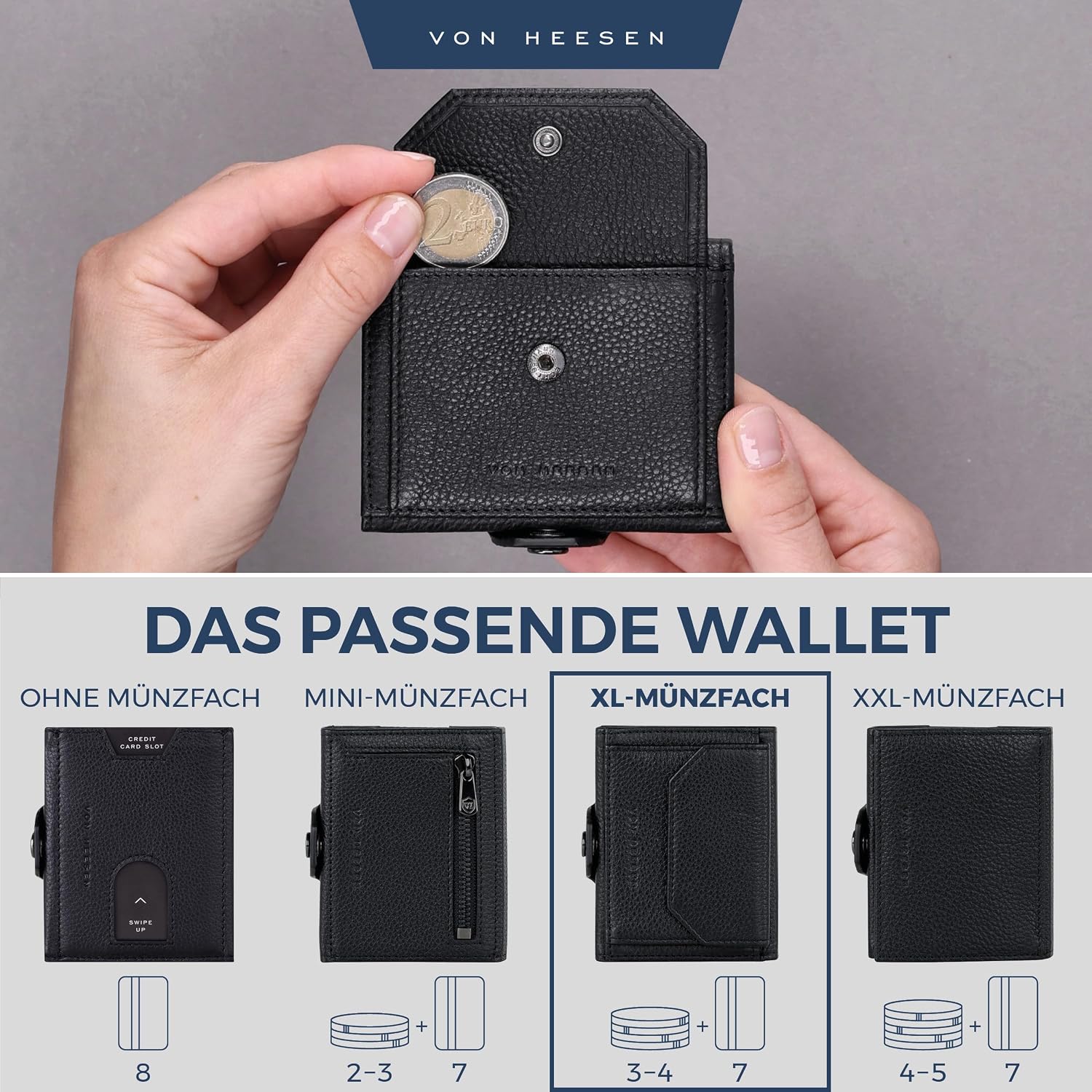Thumbnail 5 de VON HEESEN Slim Wallet RFID Schutz