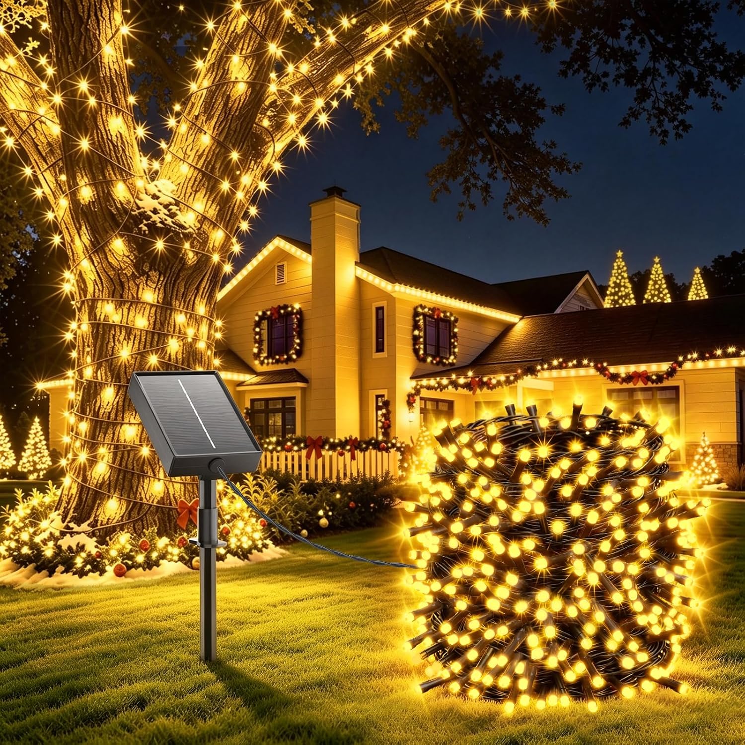 Detalle de Giliwosy Catena Luminosa Solare 22 m con 200 LED – Interni ed Esterni